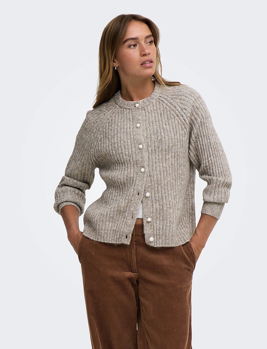 ONLY - ONLKALIBU L/S CARDIGAN KNT NOOS - cardigans - silver mink - 0
