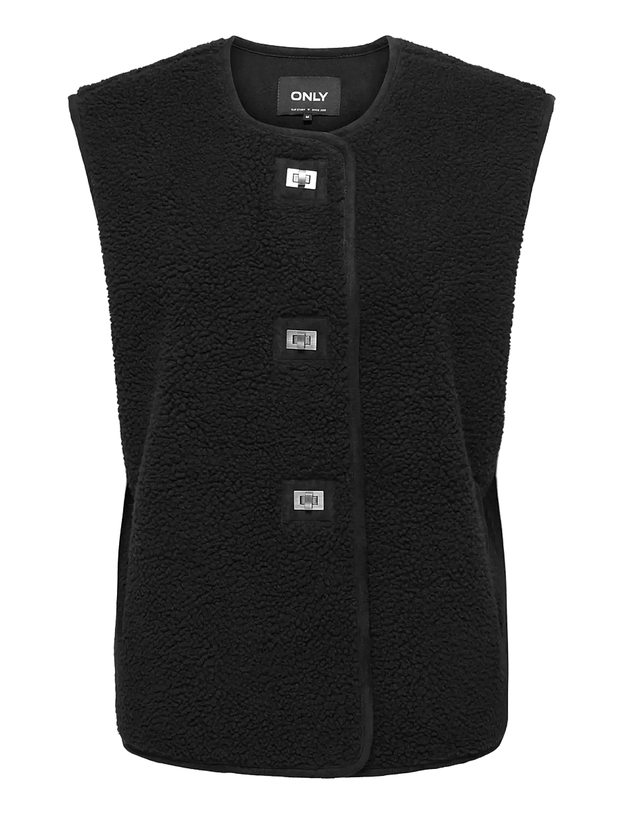 ONLY - ONLWENDY TEDDY WAISTCOAT OTW - fleece- og teddyveste - black - 1