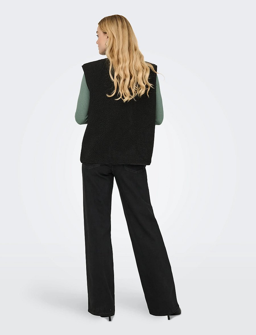 ONLY - ONLWENDY TEDDY WAISTCOAT OTW - fleece- og teddyveste - black - 3