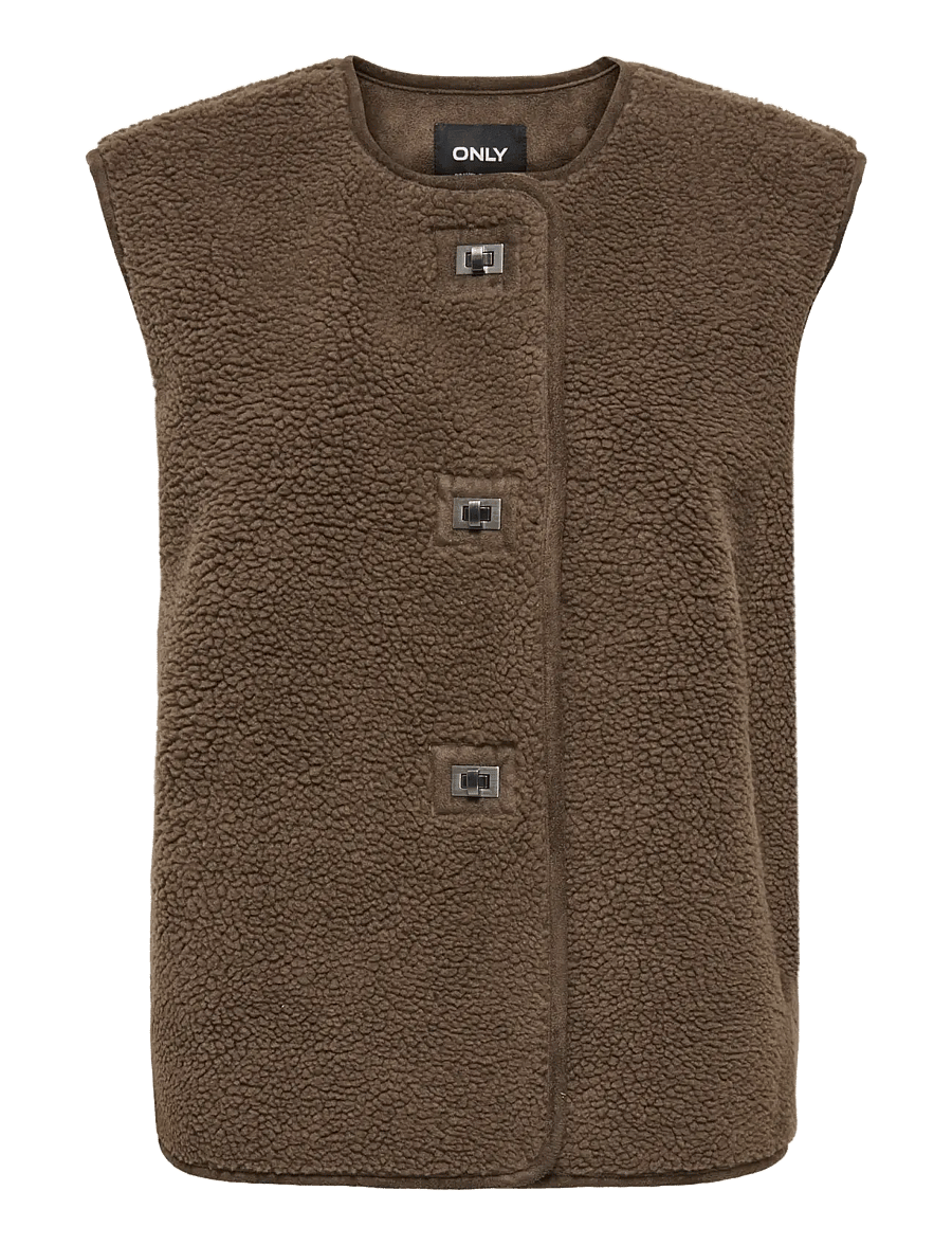 ONLY - ONLWENDY TEDDY WAISTCOAT OTW - fleece- og teddyveste - chestnut - 1