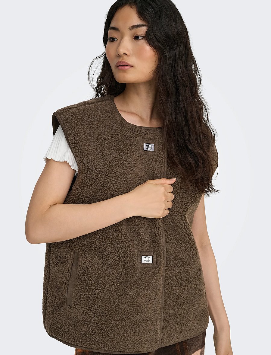 ONLY - ONLWENDY TEDDY WAISTCOAT OTW - fleece- og teddyveste - chestnut - 5