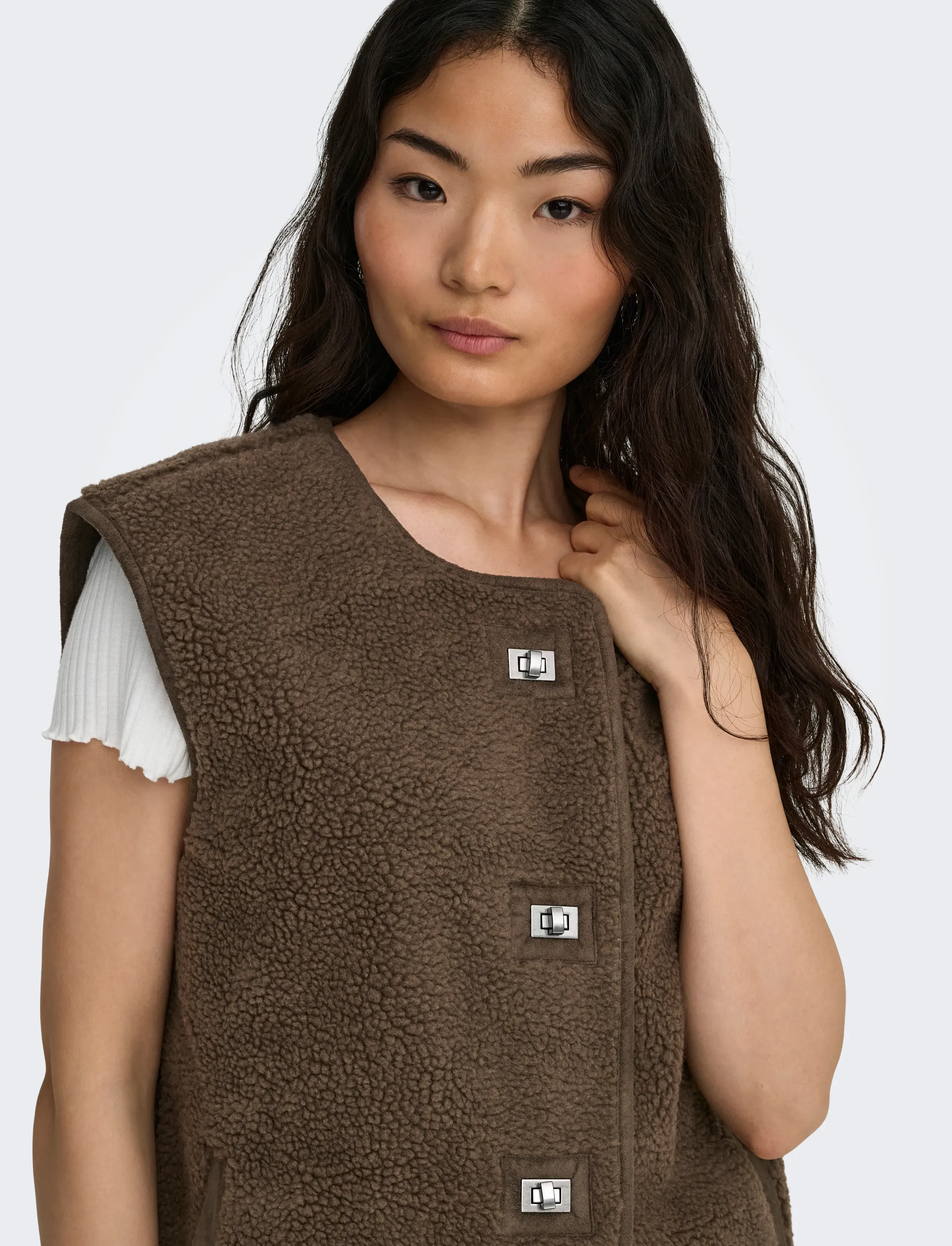 ONLY Onlwendy Teddy Waistcoat Otw västar dam – bild 6