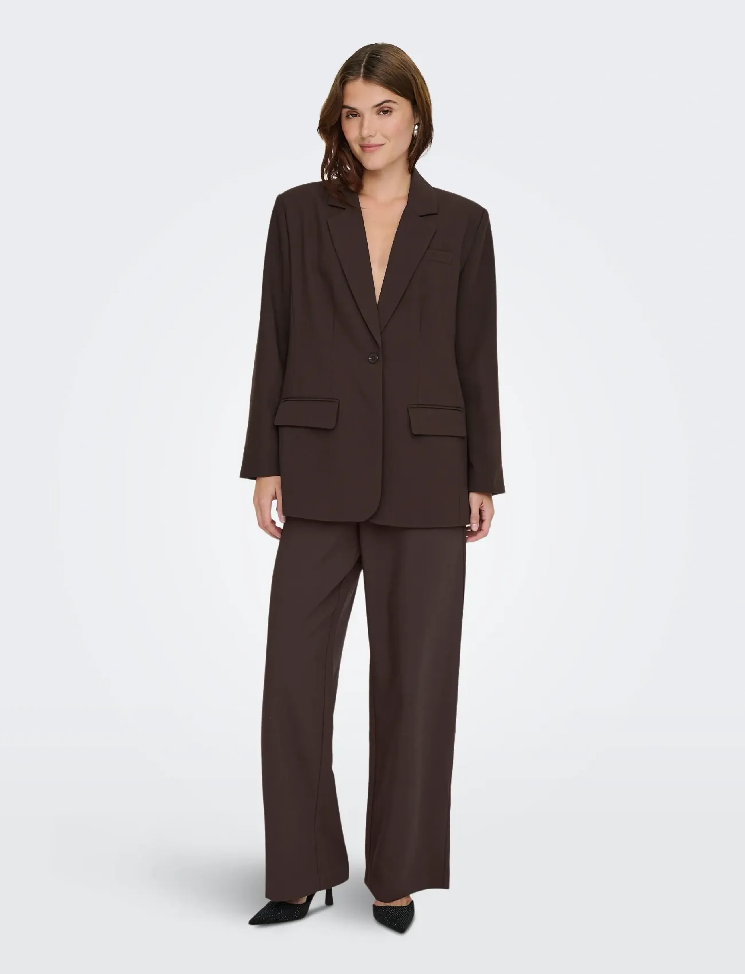 ONLY - ONLLINDA-RAVEN L/S BF BLAZER TLR NOOS - einreihige blazer - coffee bean - 4