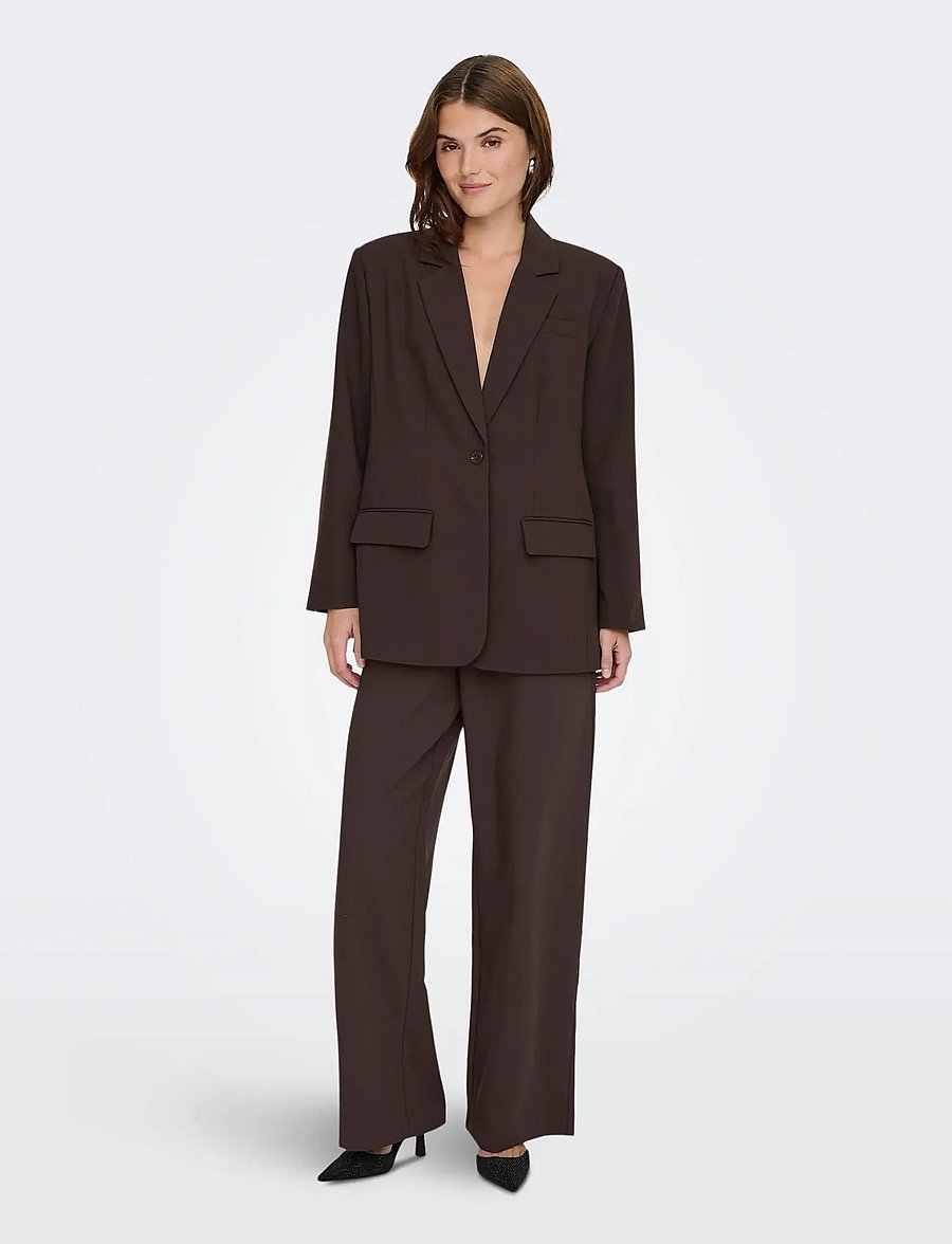 ONLY - ONLLINDA-RAVEN L/S BF BLAZER TLR NOOS - einreihige blazer - coffee bean - 4