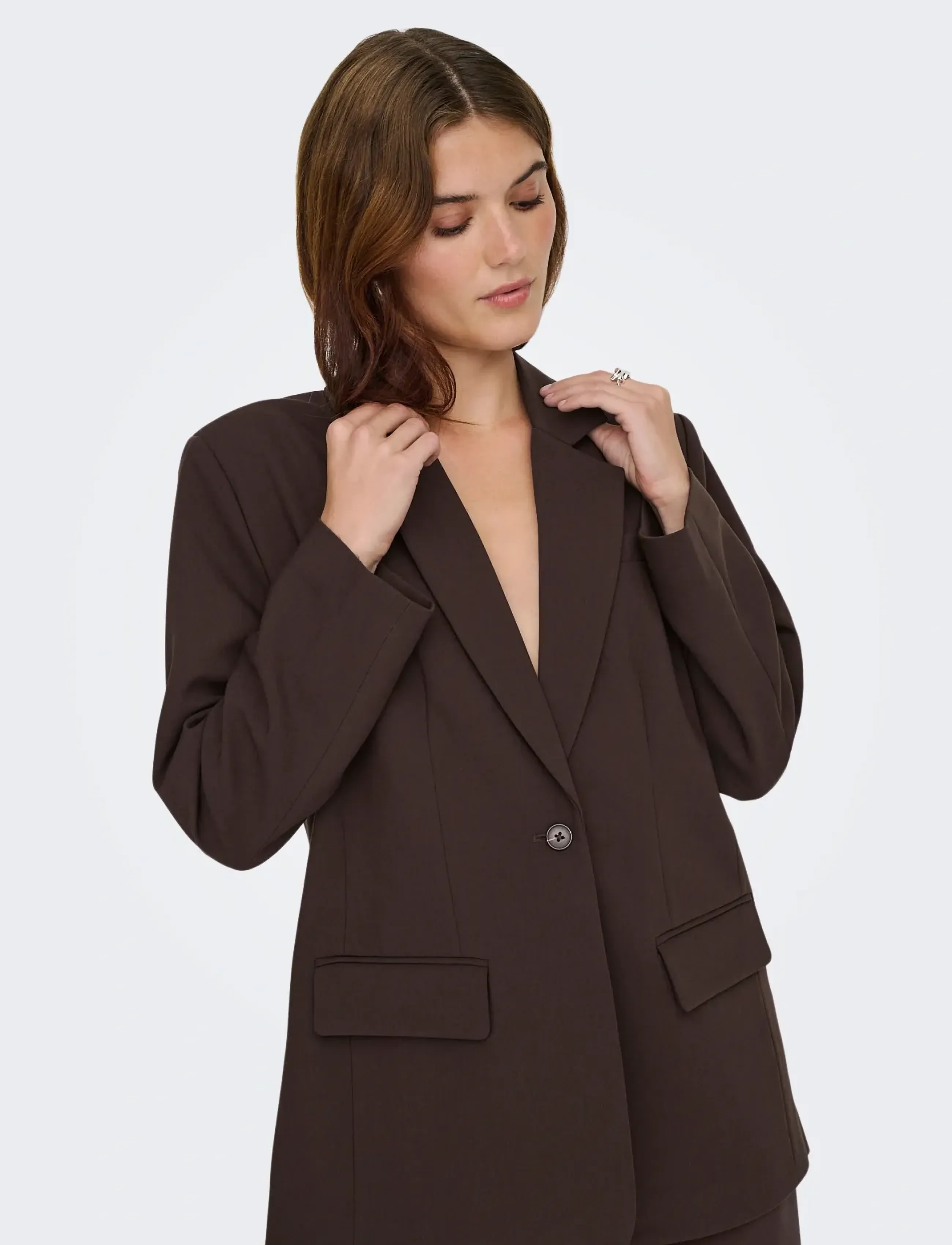 ONLY - ONLLINDA-RAVEN L/S BF BLAZER TLR NOOS - einreihige blazer - coffee bean - 5