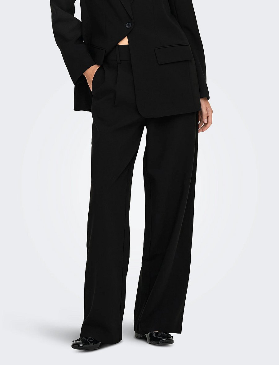 ONLY - ONLLINDA-RAVEN HW STR PANTS TLR - black - 0