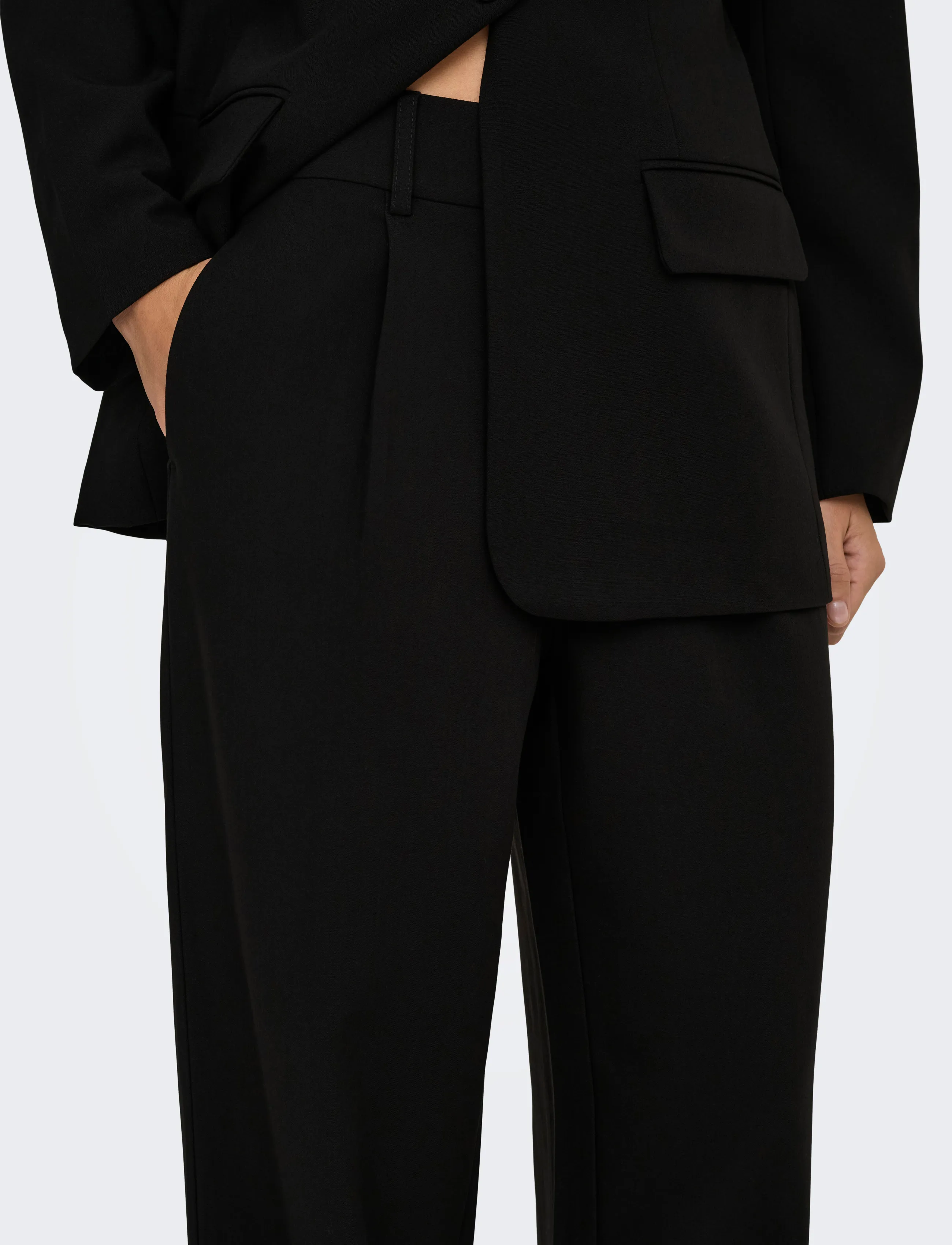 ONLY - ONLLINDA-RAVEN HW STR PANTS TLR - black - 5