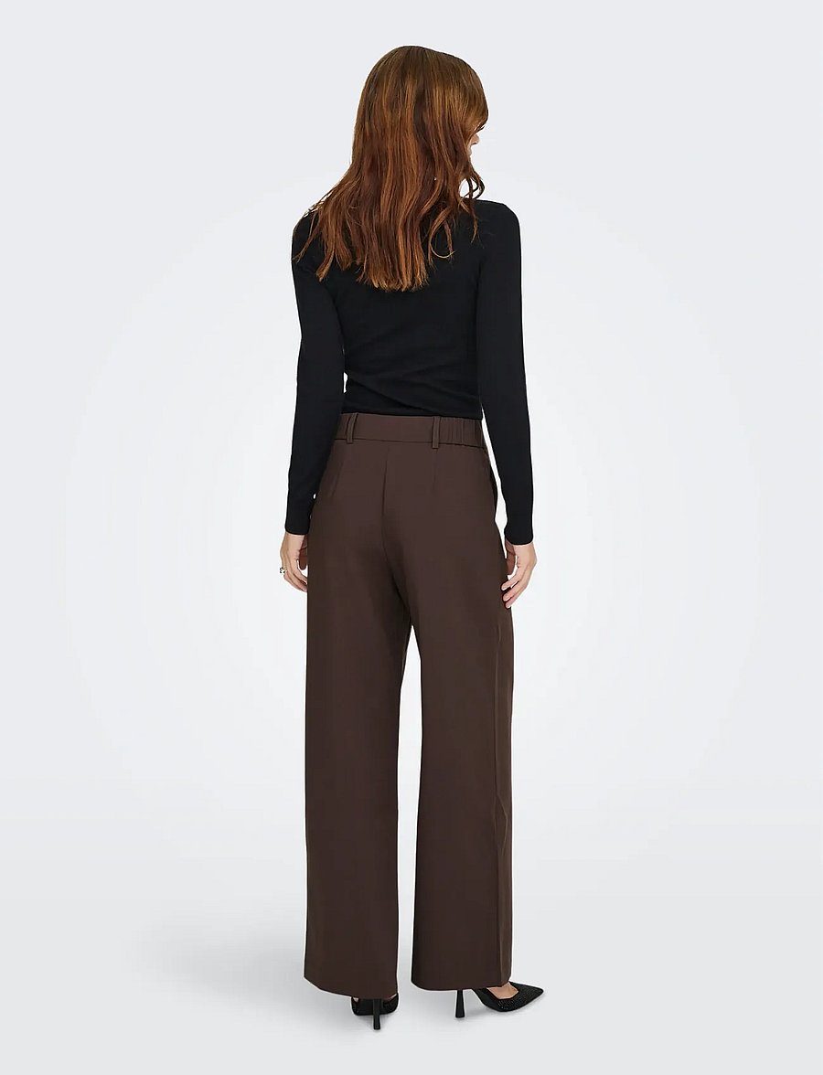 ONLY - ONLLINDA-RAVEN HW STR PANTS TLR - kostymbyxor - coffee bean - 3