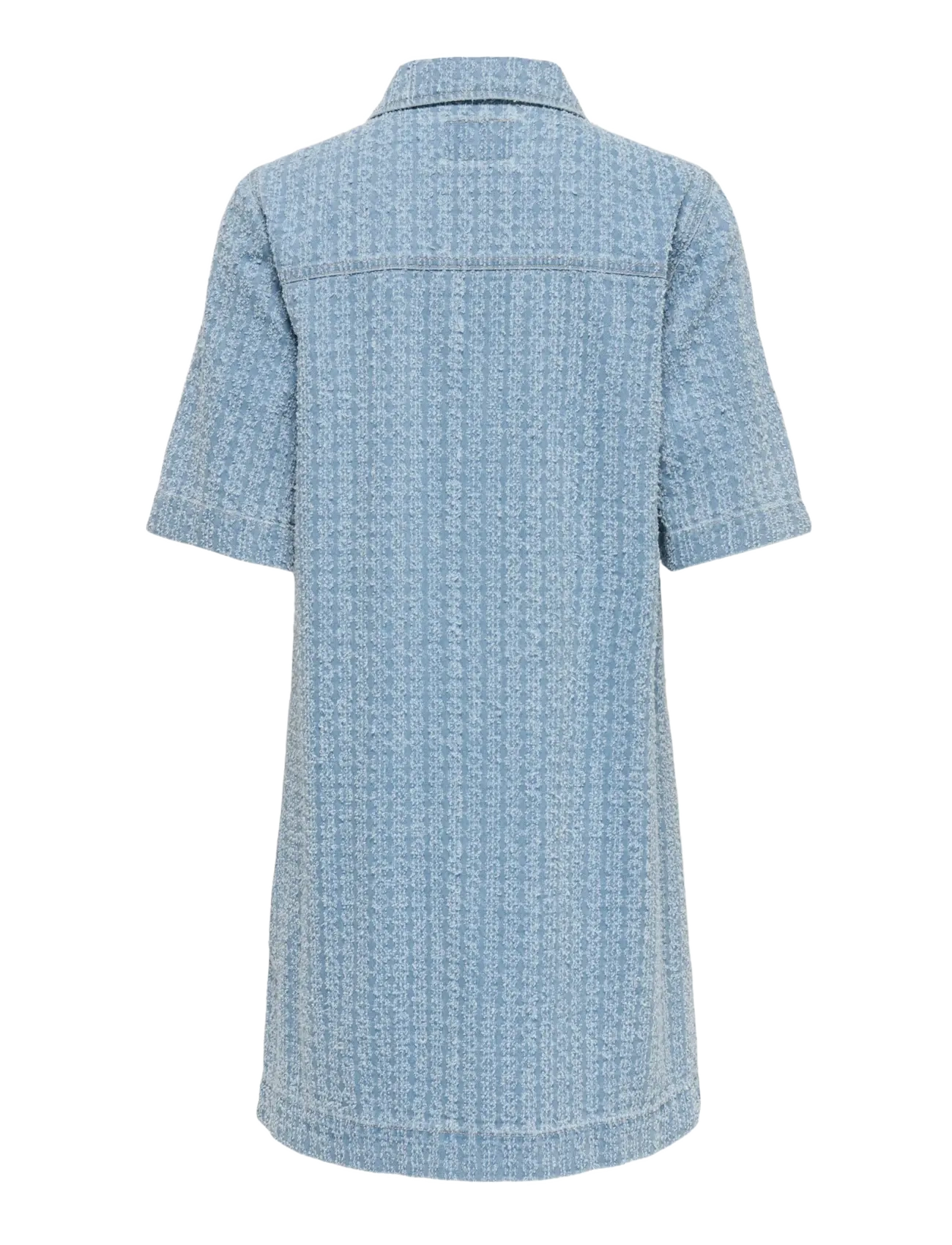 ONLY - ONLBELLE BOUCLE S/S DNM DRESS BJ - skyrtukjólar - light blue denim - 1