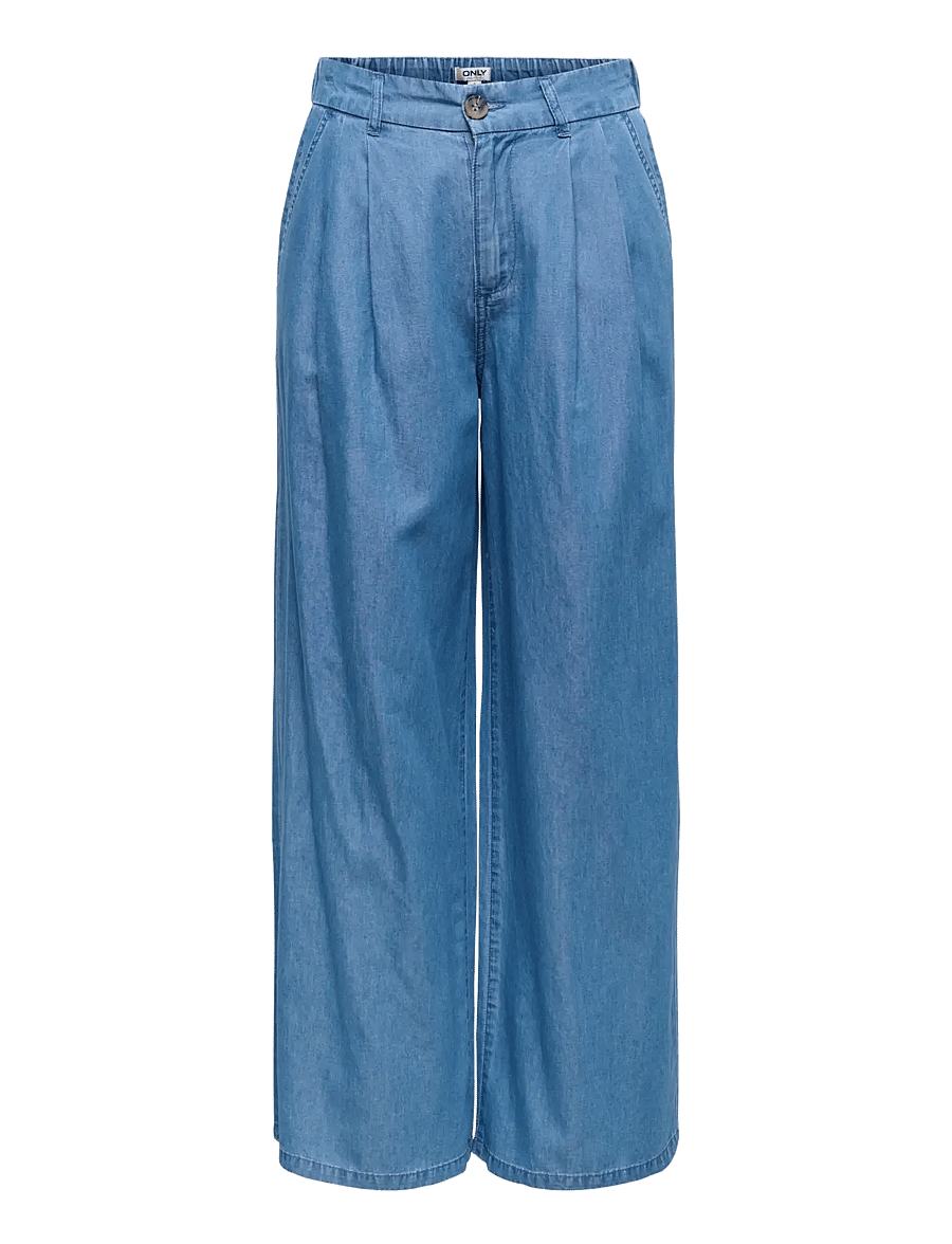 ONLY - ONLBEA HW DNM WIDE DNM BJ - brede jeans - medium blue denim - 1