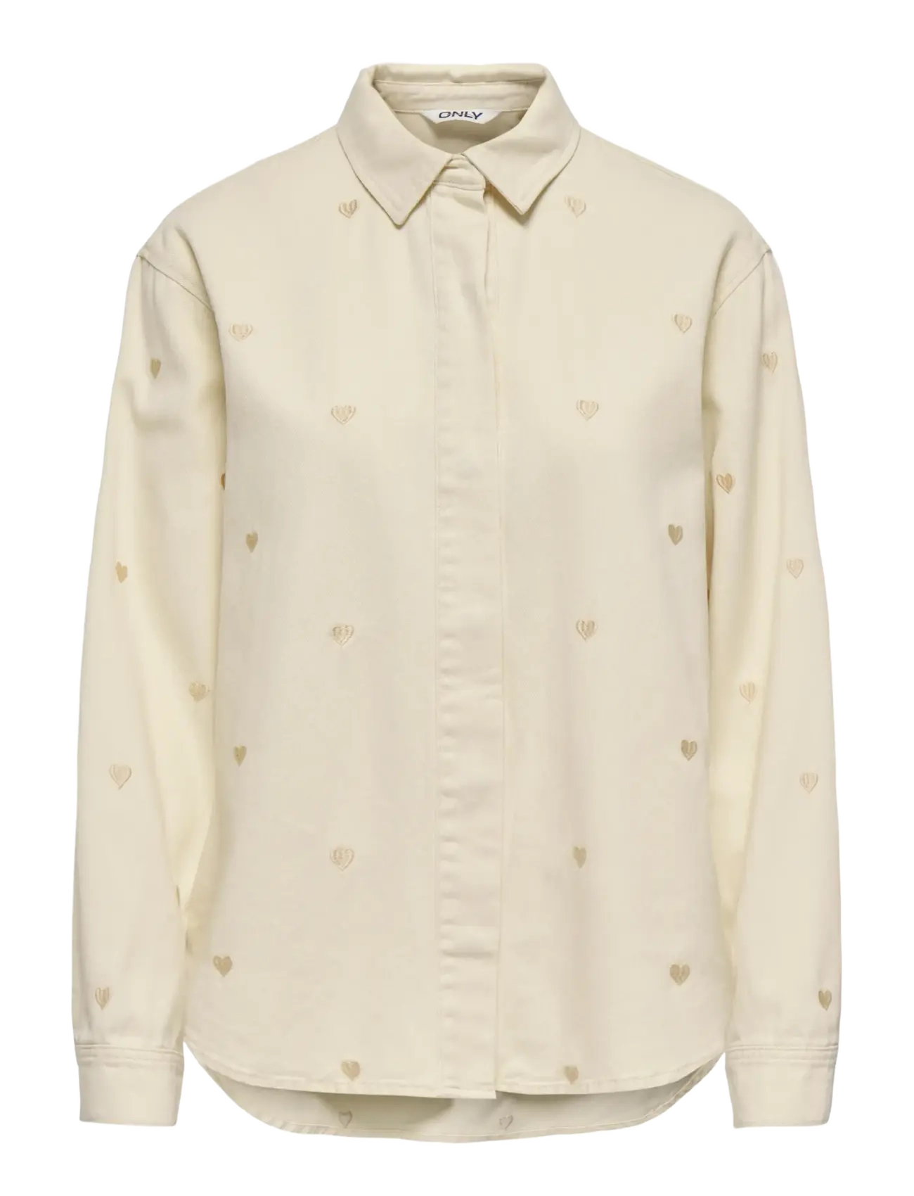 ONLY ONLVERA LS HEART DNM SHIRT GUA - Pluusid ja särgid - ECRU / cream
