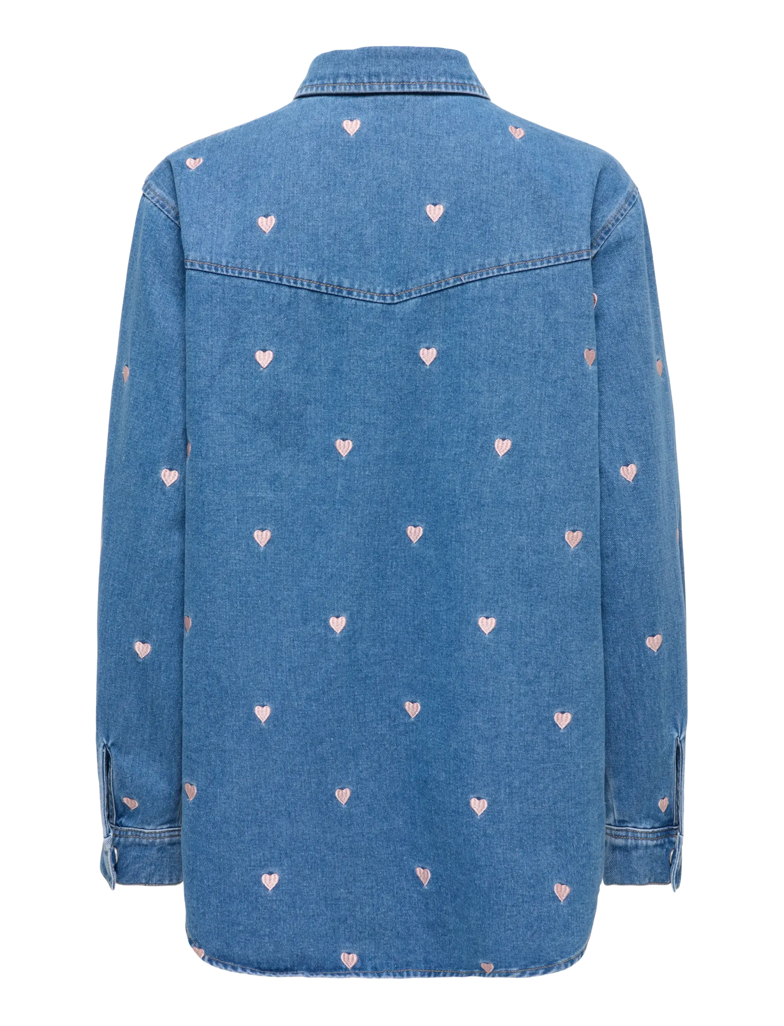 ONLY - ONLVERA LS HEART DNM SHIRT GUA - denimskjorter - medium blue denim - 2