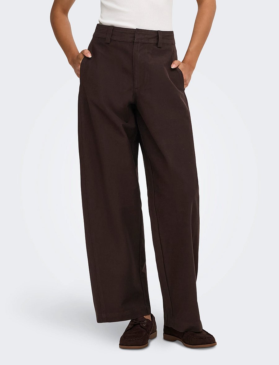 ONLY - ONLCLAIR MW BARREL PANT PNT NOOS - barrelbyxor - black coffee - 0