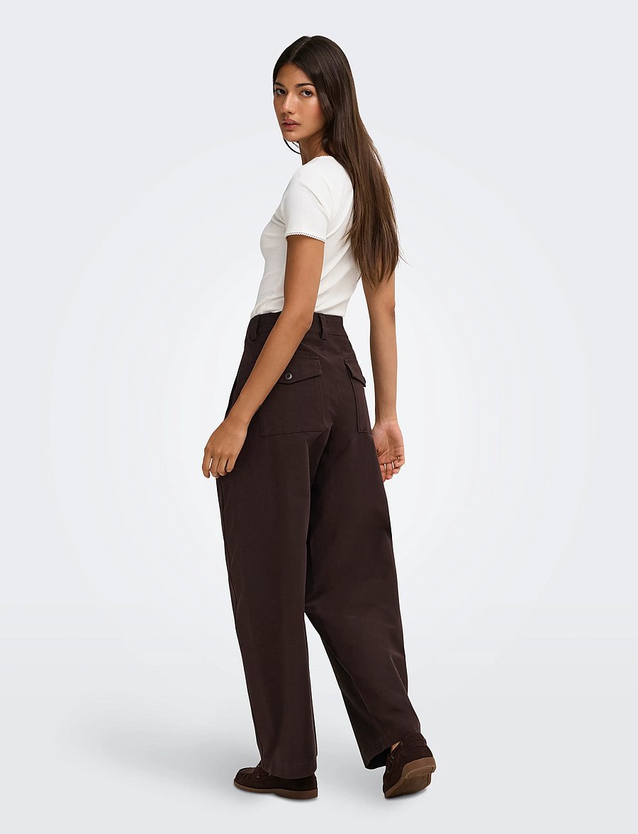 ONLY - ONLCLAIR MW BARREL PANT PNT NOOS - barrelbyxor - black coffee - 3