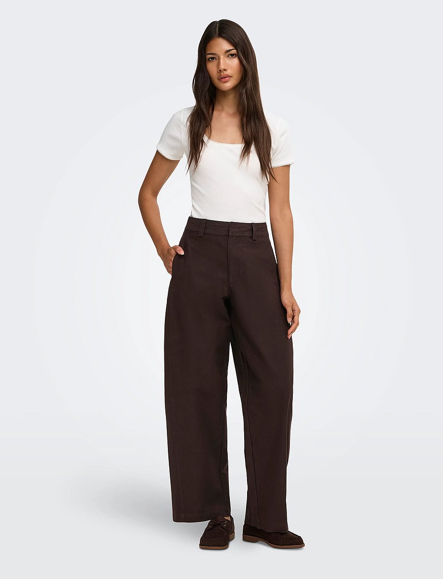 ONLY - ONLCLAIR MW BARREL PANT PNT NOOS - barrelbyxor - black coffee - 4