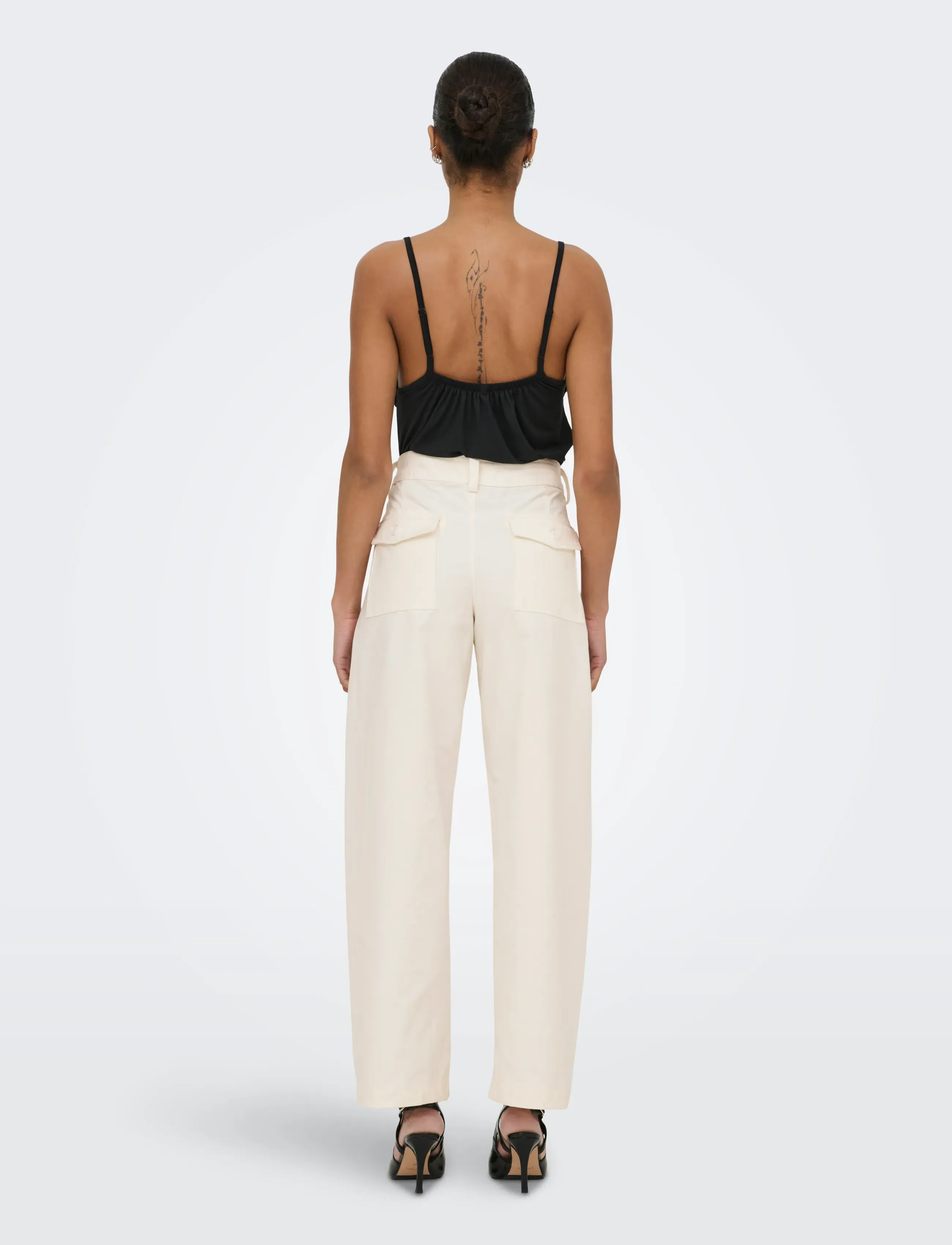 ONLY - ONLCLAIR MW BARREL PANT PNT NOOS - hosen - tofu - 3