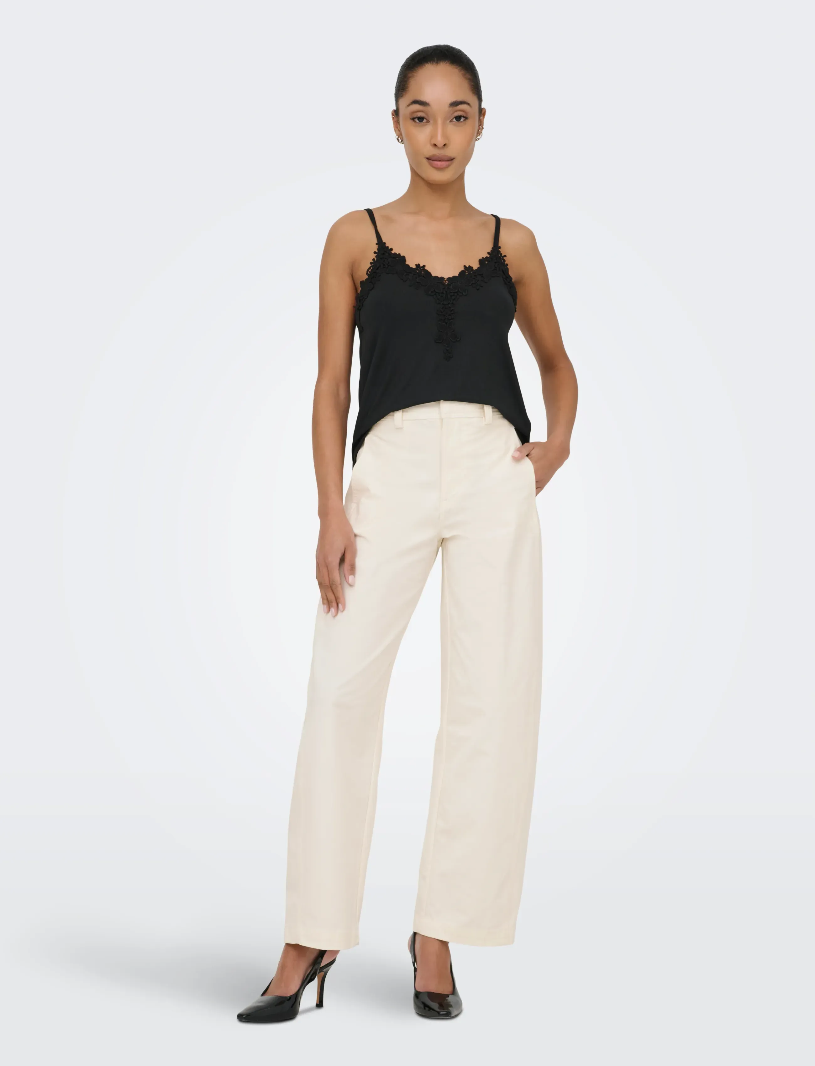 ONLY - ONLCLAIR MW BARREL PANT PNT NOOS - hosen - tofu - 4