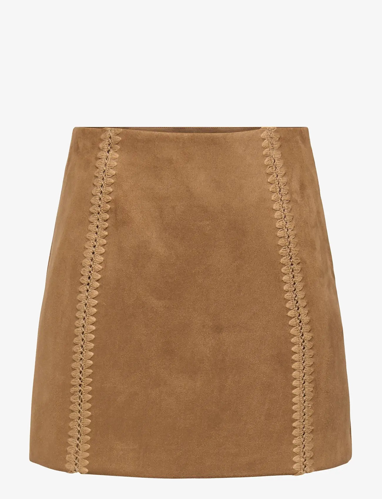 ONLY - ONLJOLINE FAUX SUEDE SKIRT OTW - kurze röcke - cognac - 0