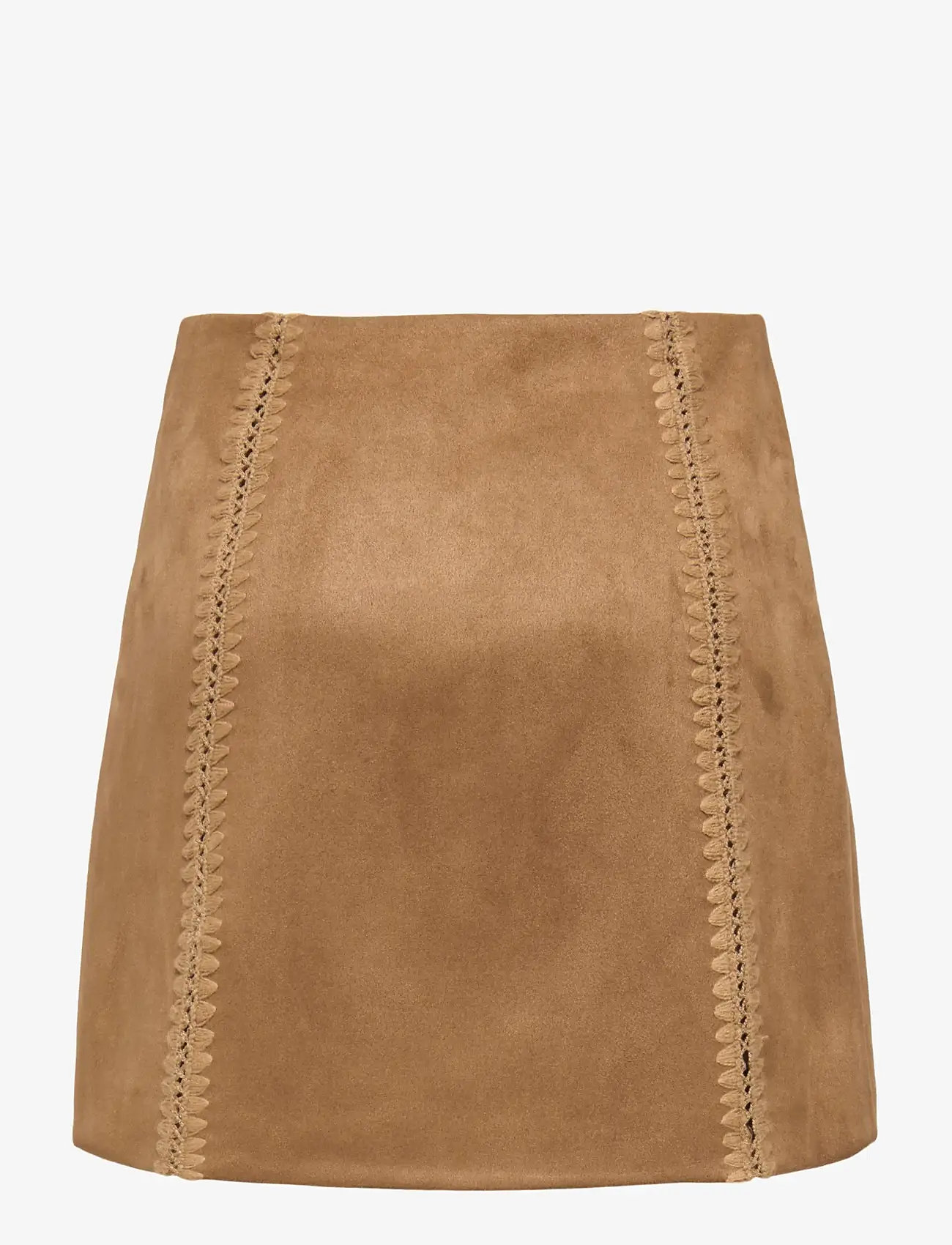 ONLY - ONLJOLINE FAUX SUEDE SKIRT OTW - kurze röcke - cognac - 1