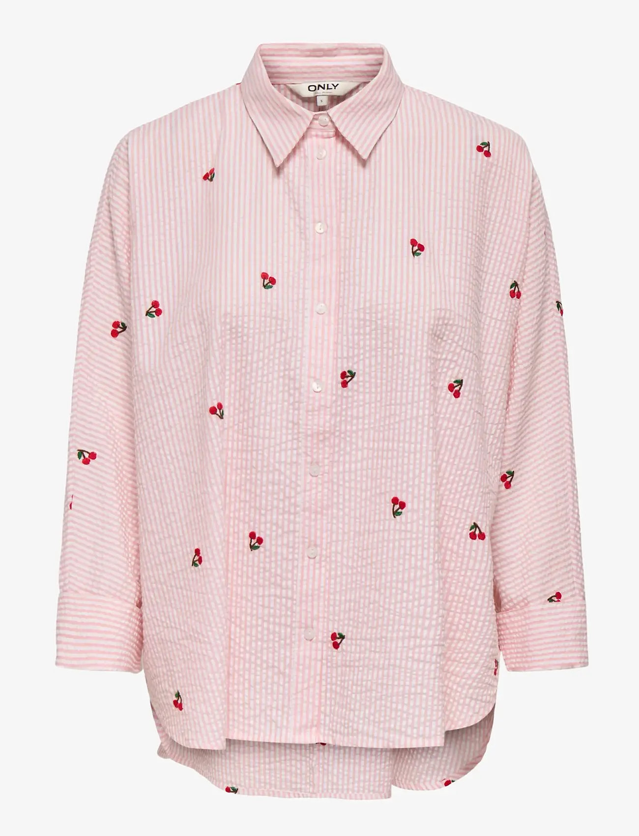 ONLY - ONLNEW LINA GRACE L/S CHERRY SHIRT WVN - long-sleeved shirts - crystal rose - 1