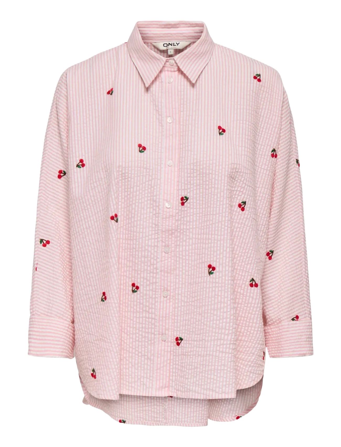 ONLY ONLNEW LINA GRACE L/S CHERRY SHIRT WVN - Tøj - CRYSTAL ROSE / pink/rose