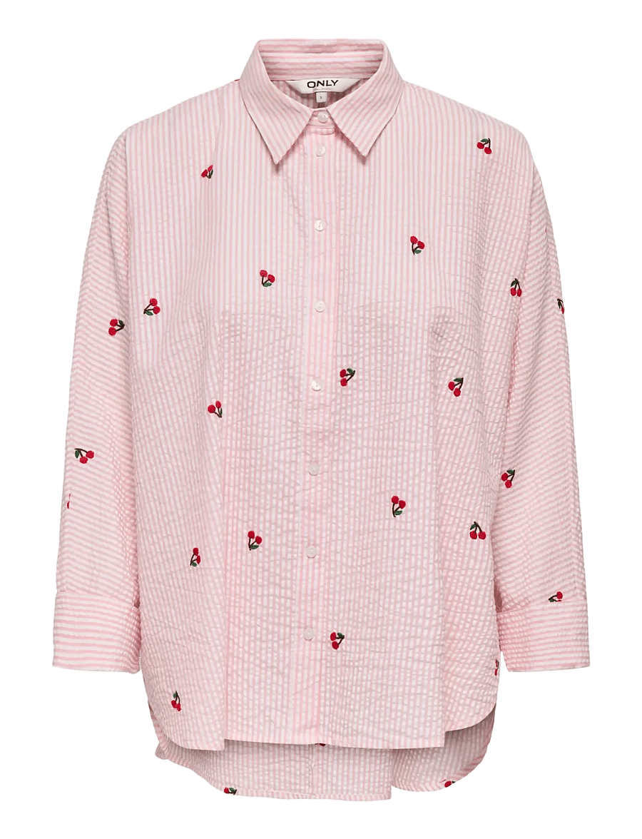 ONLY - ONLNEW LINA GRACE L/S CHERRY SHIRT WVN - crystal rose - 1