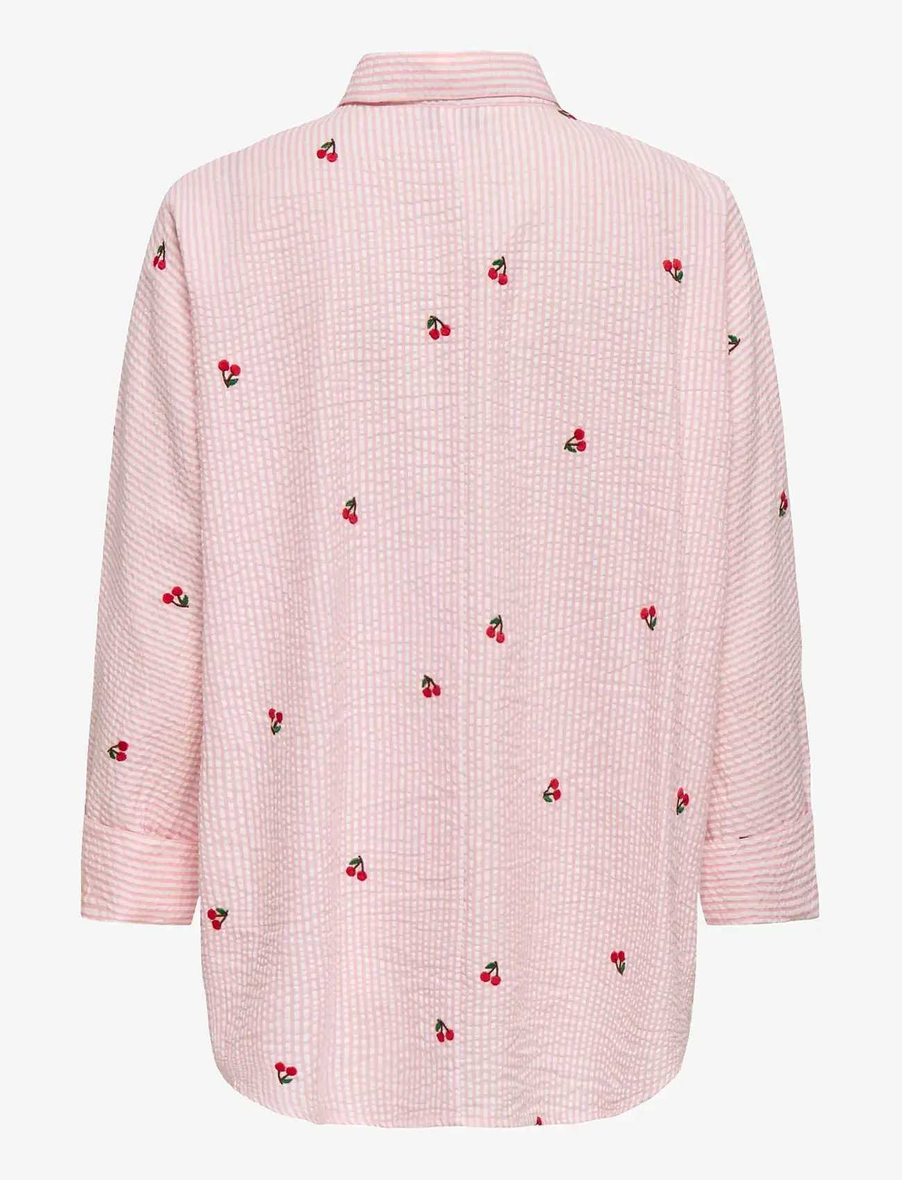 ONLY - ONLNEW LINA GRACE L/S CHERRY SHIRT WVN - long-sleeved shirts - crystal rose - 2