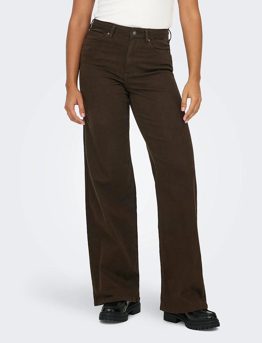 ONLY - ONLMADISON BLUSH HW WIDE COLOR DNM NOOS - dark brown denim - 0