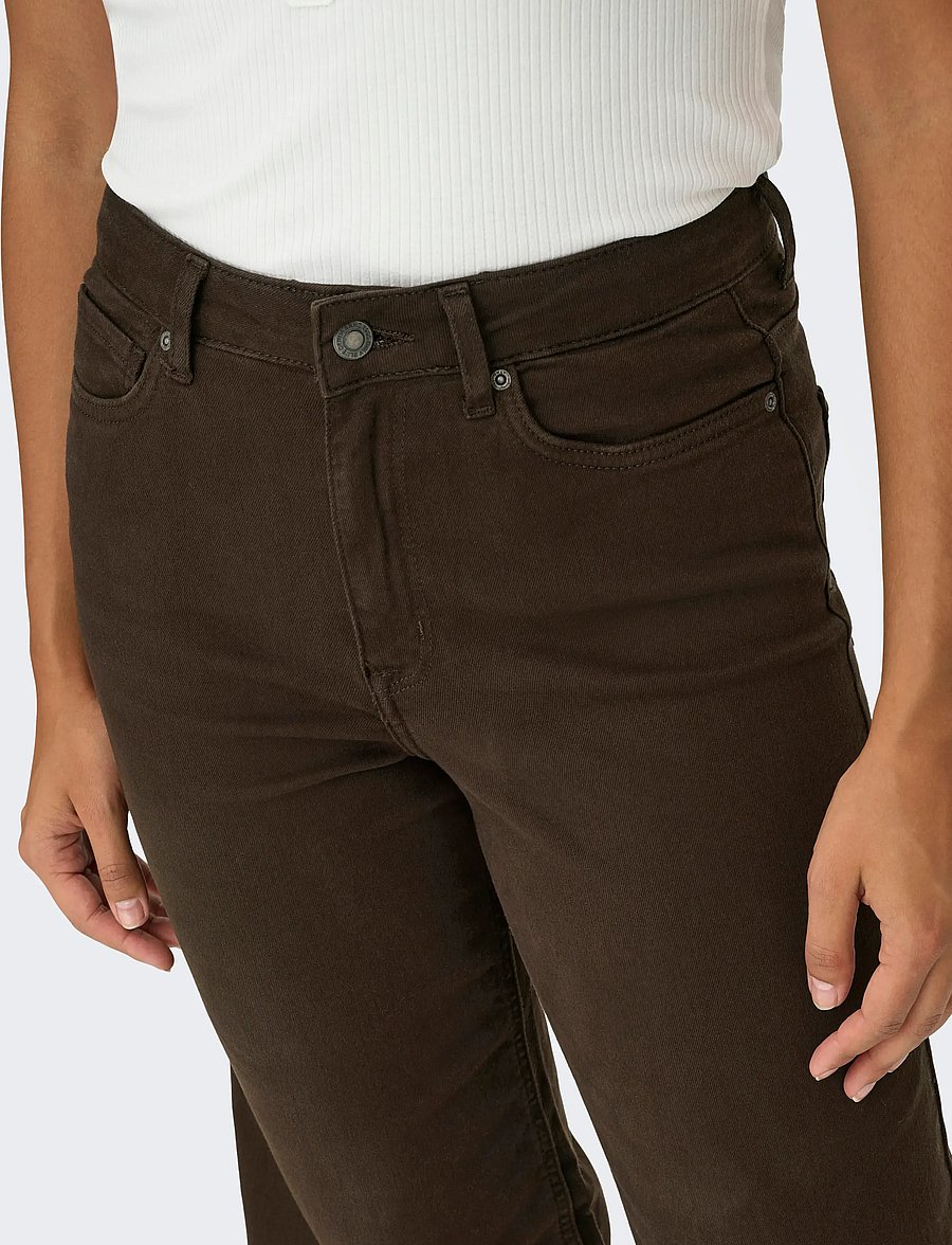 ONLY - ONLMADISON BLUSH HW WIDE COLOR DNM NOOS - dark brown denim - 5