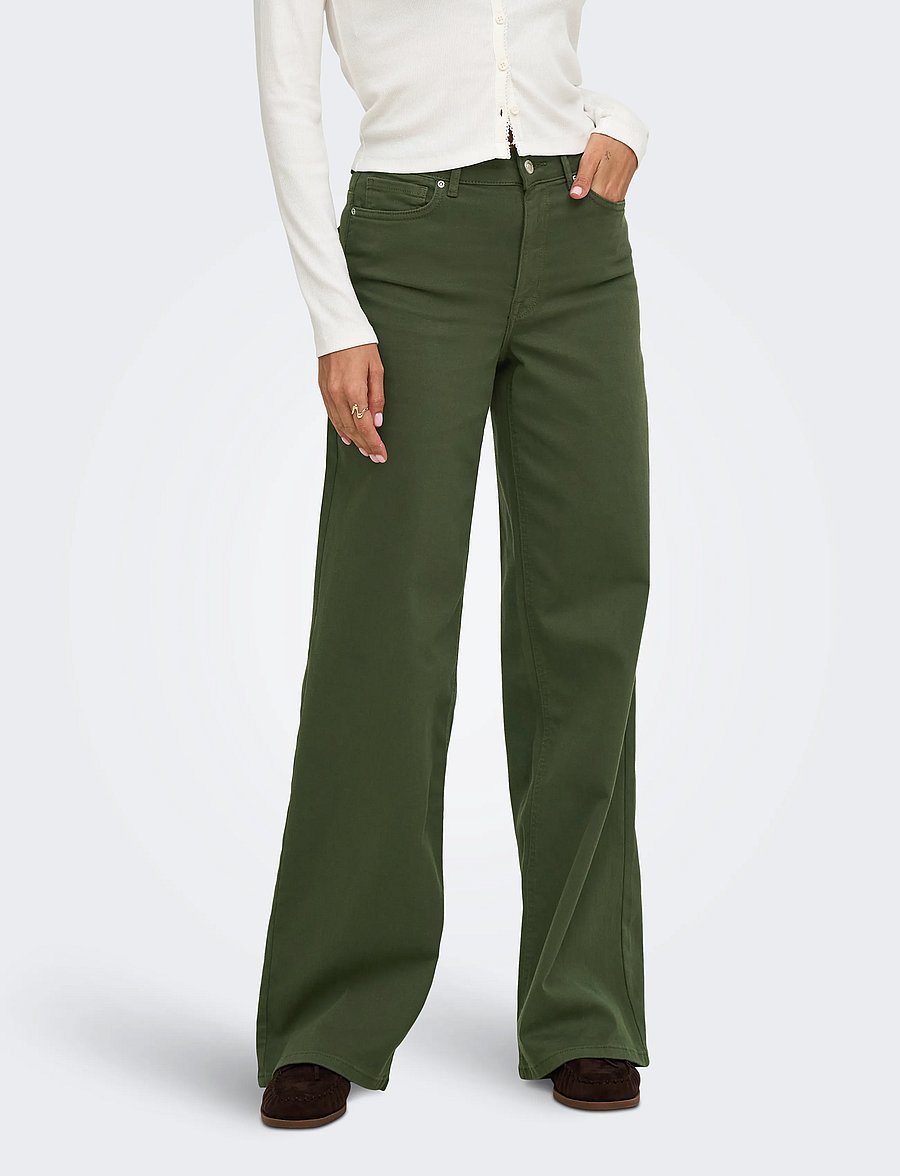 ONLY - ONLMADISON BLUSH HW WIDE COLOR DNM NOOS - vida jeans - smokey olive - 0