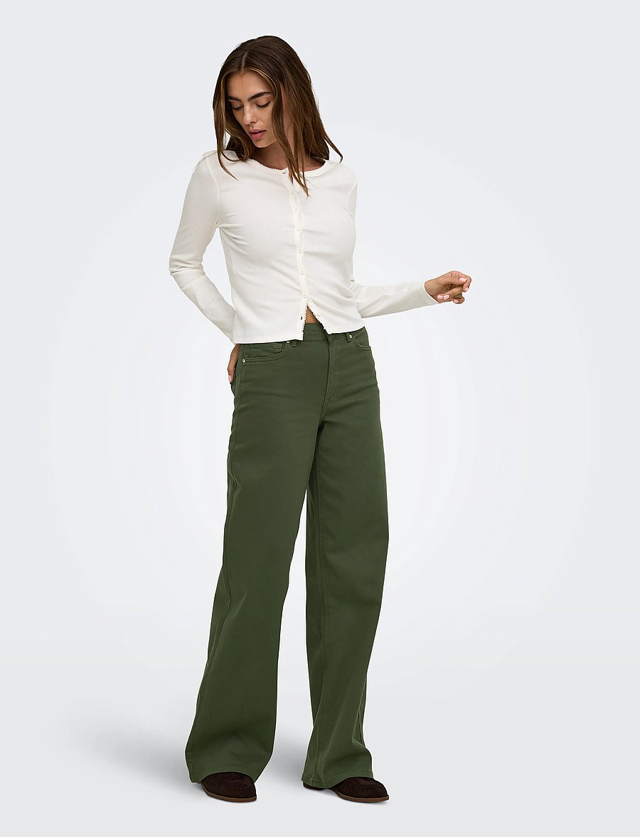 ONLY - ONLMADISON BLUSH HW WIDE COLOR DNM NOOS - vida jeans - smokey olive - 4