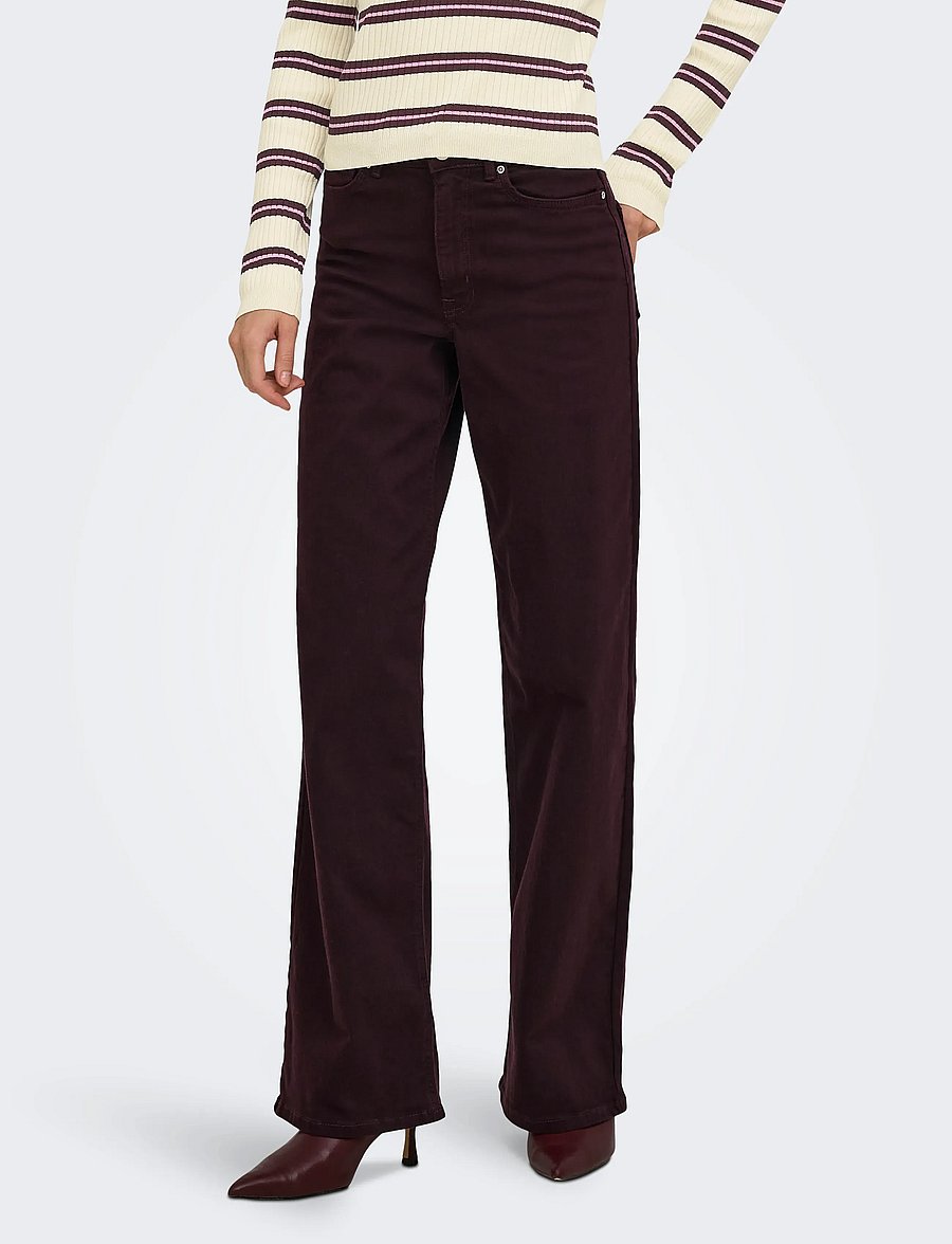 ONLY - ONLMADISON BLUSH HW WIDE COLOR DNM NOOS - vida jeans - winetasting - 0