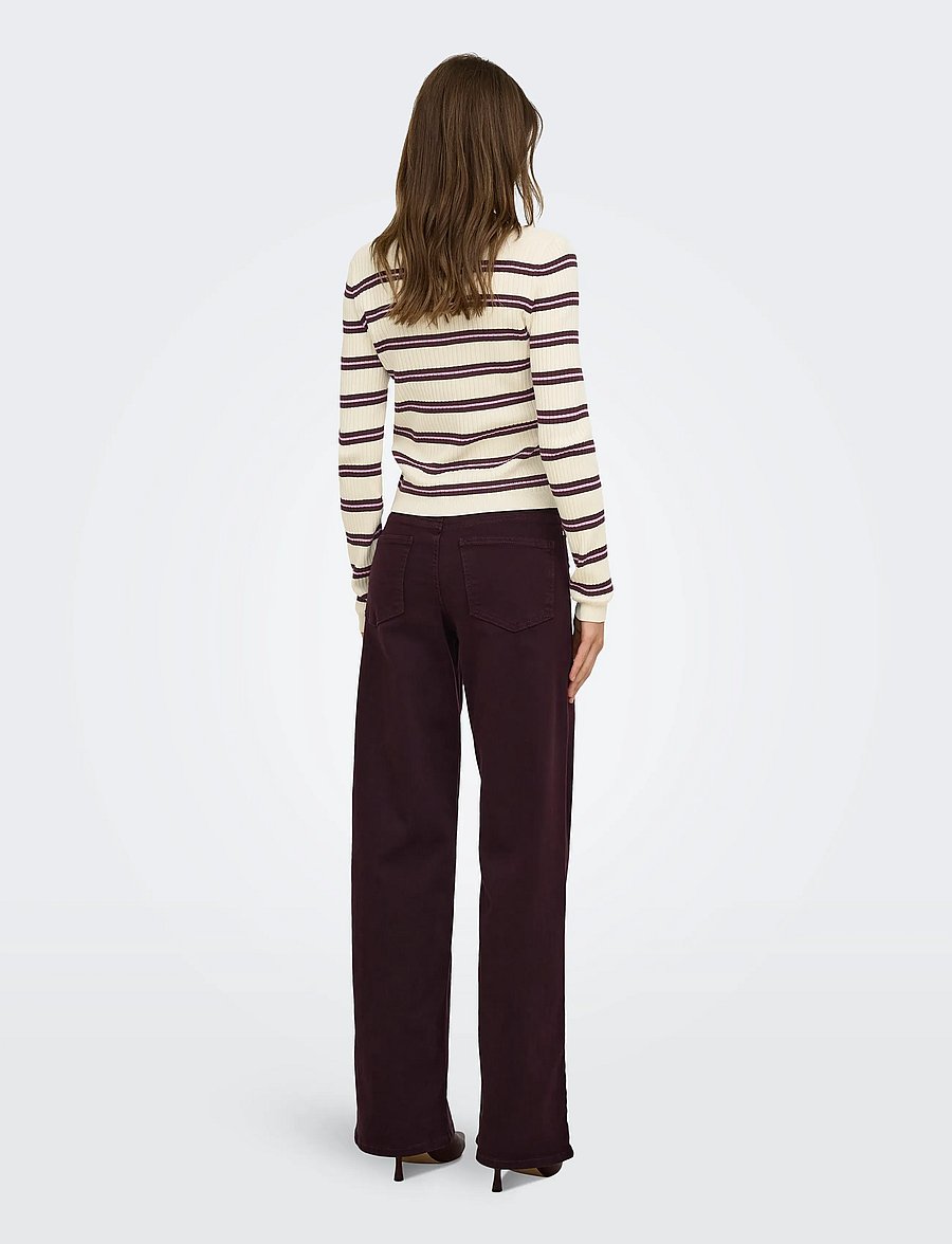 ONLY - ONLMADISON BLUSH HW WIDE COLOR DNM NOOS - vida jeans - winetasting - 3