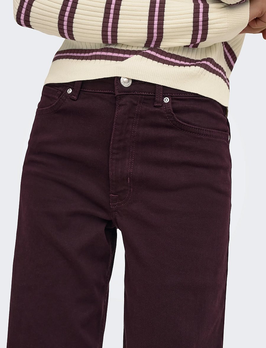 ONLY - ONLMADISON BLUSH HW WIDE COLOR DNM NOOS - vida jeans - winetasting - 5