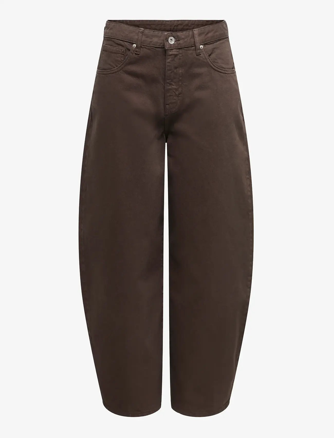 ONLY - ONLTAYLOR HW BARREL BROWN DNM AZG320 - barrel jeans - dark brown denim - 0
