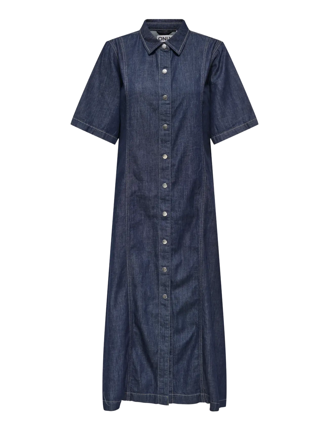 ONLY ONLRUNA SS MIDI DRESS RINSE DNM AKM CS - Skjortekjoler - DARK BLUE DENIM / navy