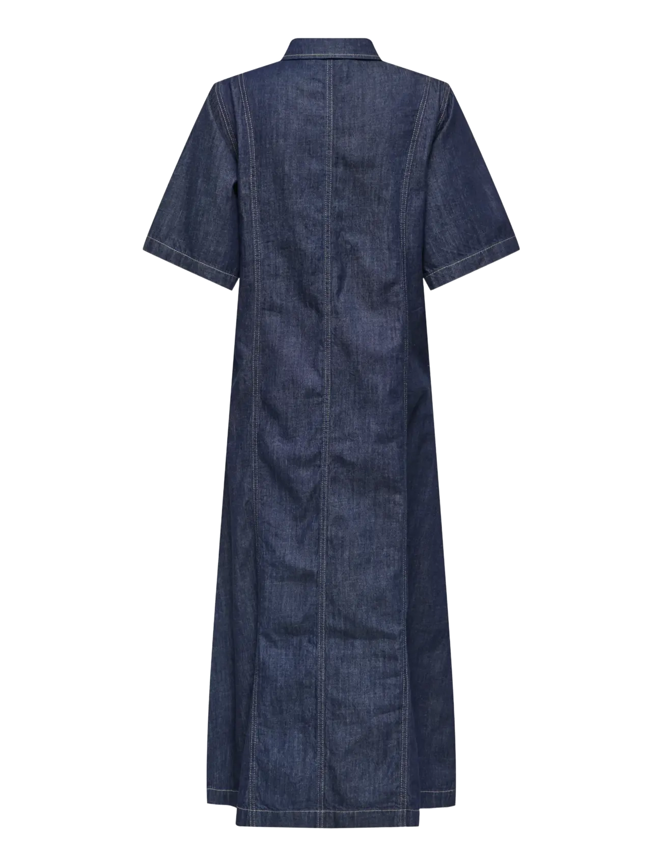 ONLY - ONLRUNA SS MIDI DRESS RINSE DNM AKM CS - skjortklänningar - dark blue denim - 1
