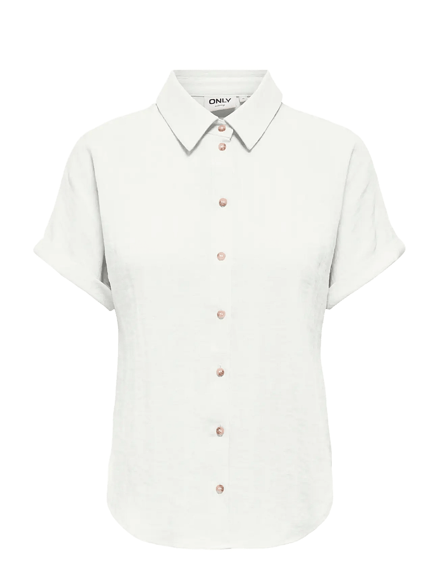 ONLY - ONLITA S/S LINEN LOOK SHIRT TLR - leinenhemden - bright white - 0