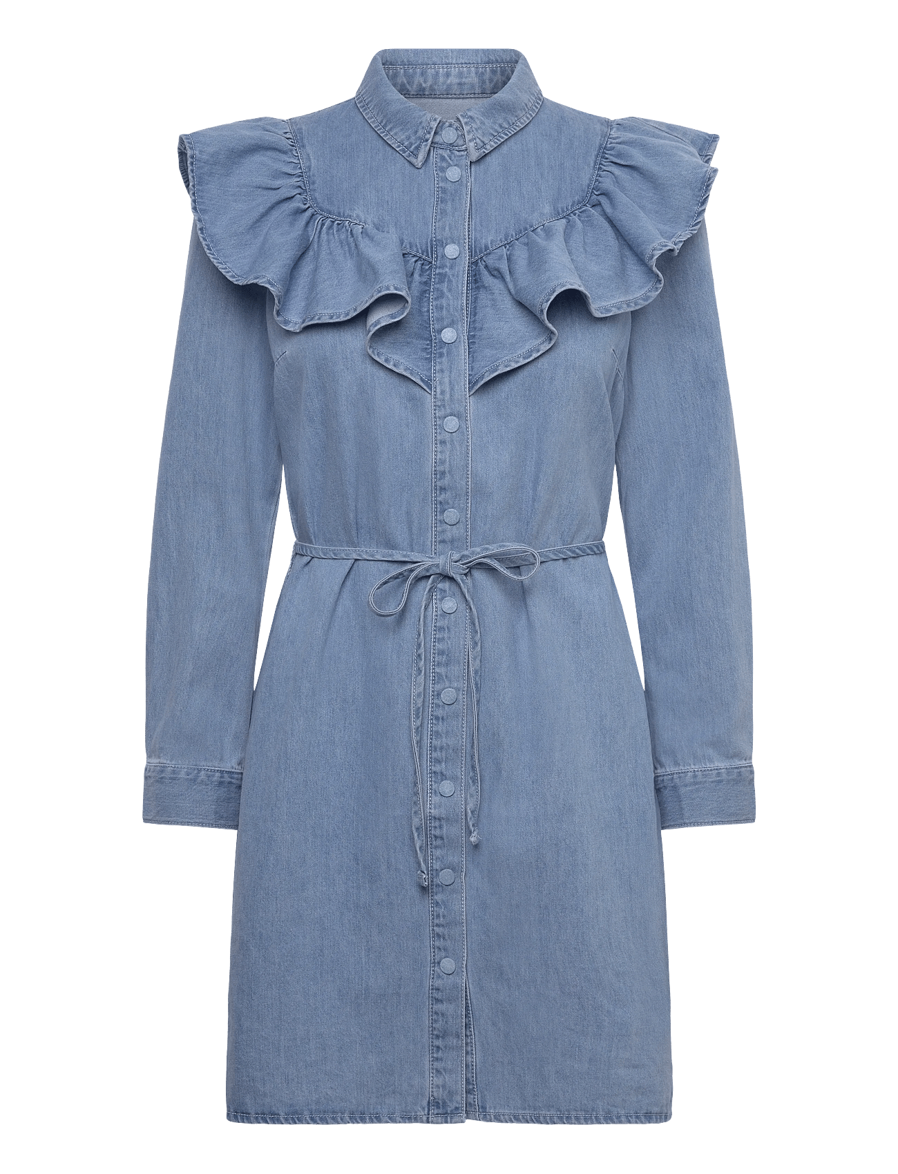ONLY | Onlindigo Ls Frill Dnm Dress Cs | L