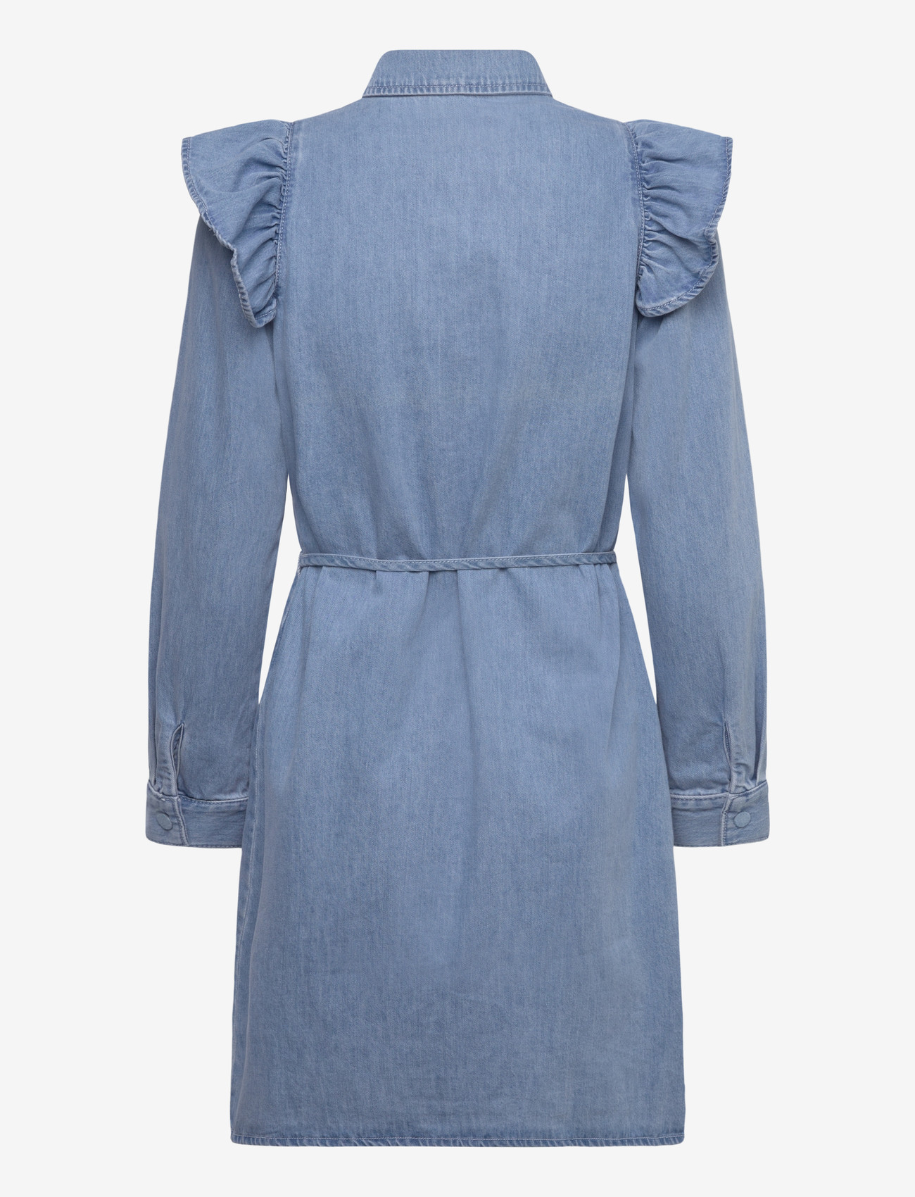 ONLY - ONLINDIGO LS FRILL DNM DRESS CS - hemdkleider - medium blue denim - 1