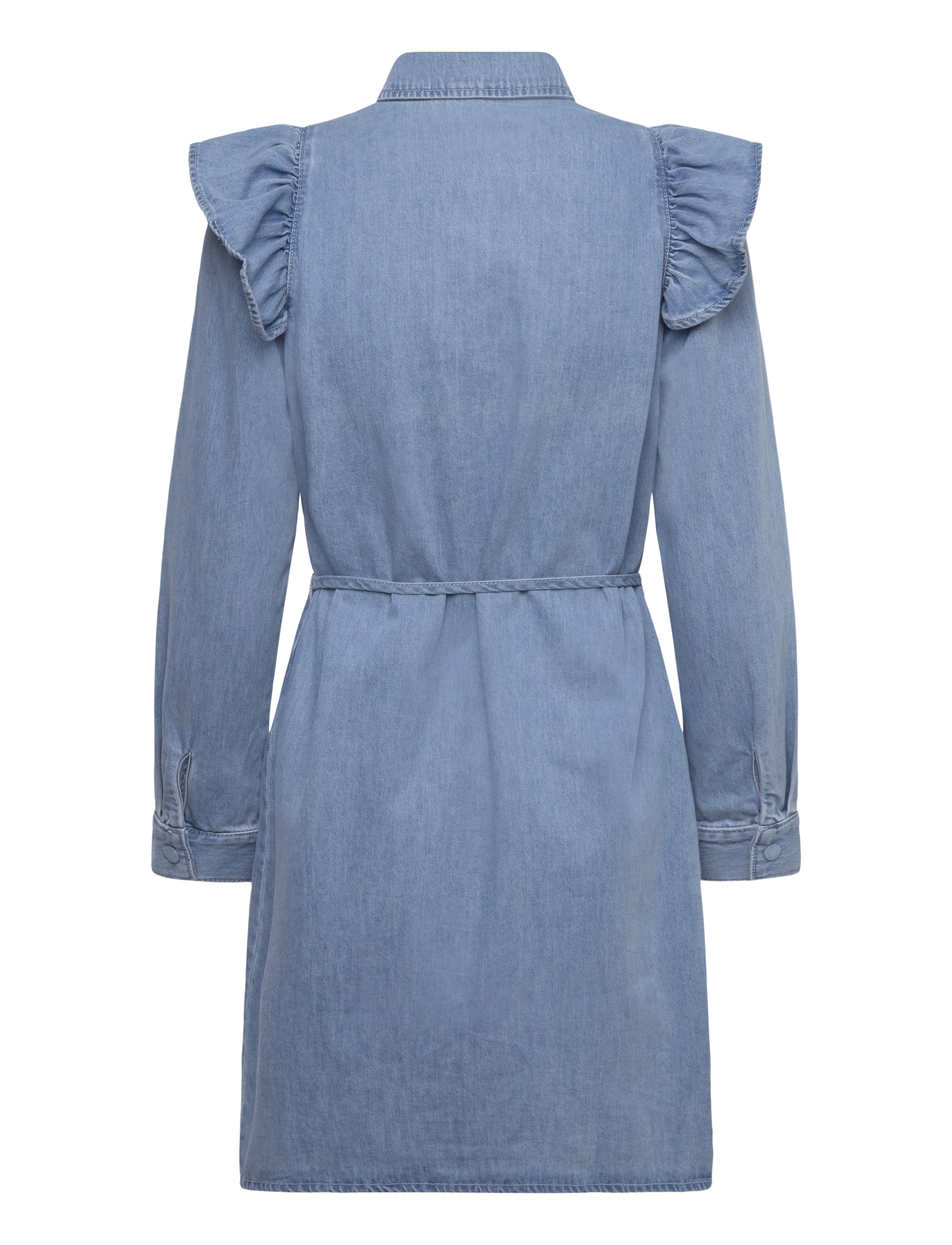 ONLY - ONLINDIGO LS FRILL DNM DRESS CS - hemdkleider - medium blue denim - 2