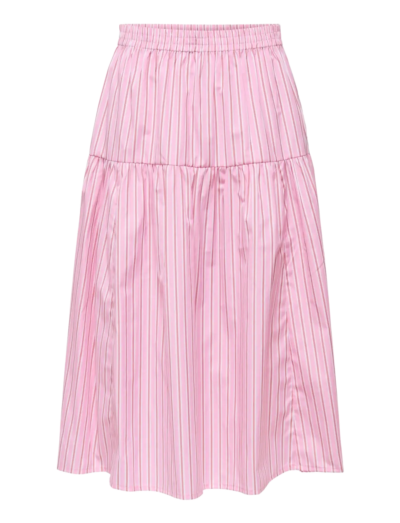 ONLY ONLLORIS STRIPED MIDI ELASTIC SKIRT WVN - Transitional Layering - LILAC SACHET / white
