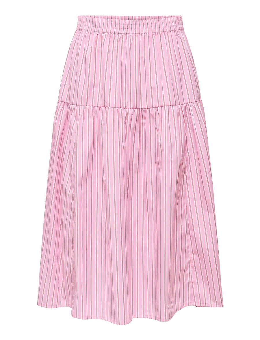 ONLY - ONLLORIS STRIPED MIDI ELASTIC SKIRT WVN - jupes midi - lilac sachet - 0