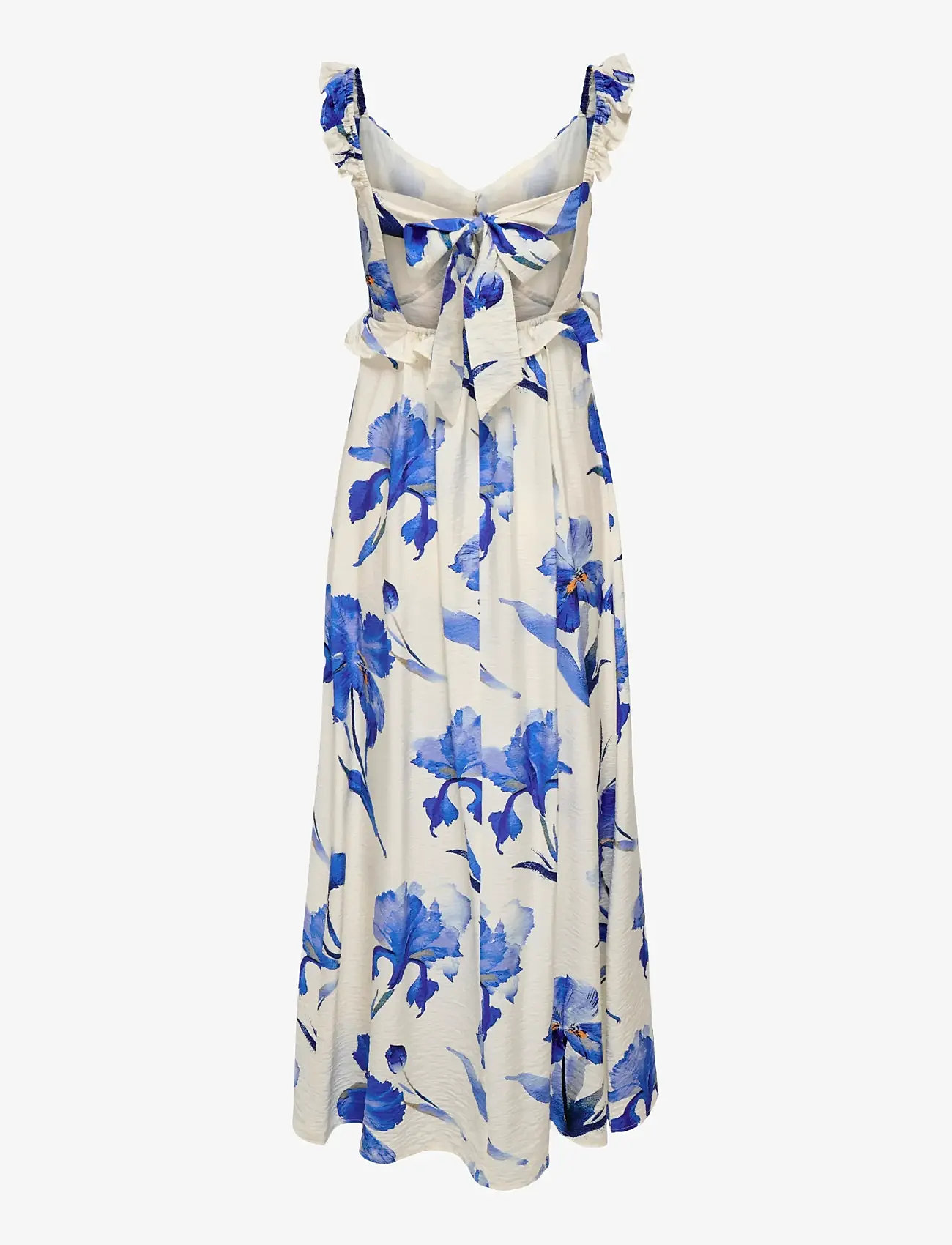 ONLY - ONLHYACI S/L FRILL LONG AOP DRESS WVN - sommerkjoler - bright white - 1