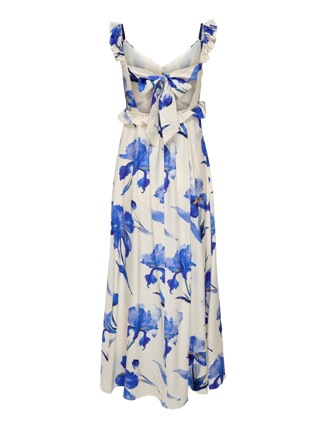 ONLY - ONLHYACI S/L FRILL LONG AOP DRESS WVN - summer dresses - bright white - 1