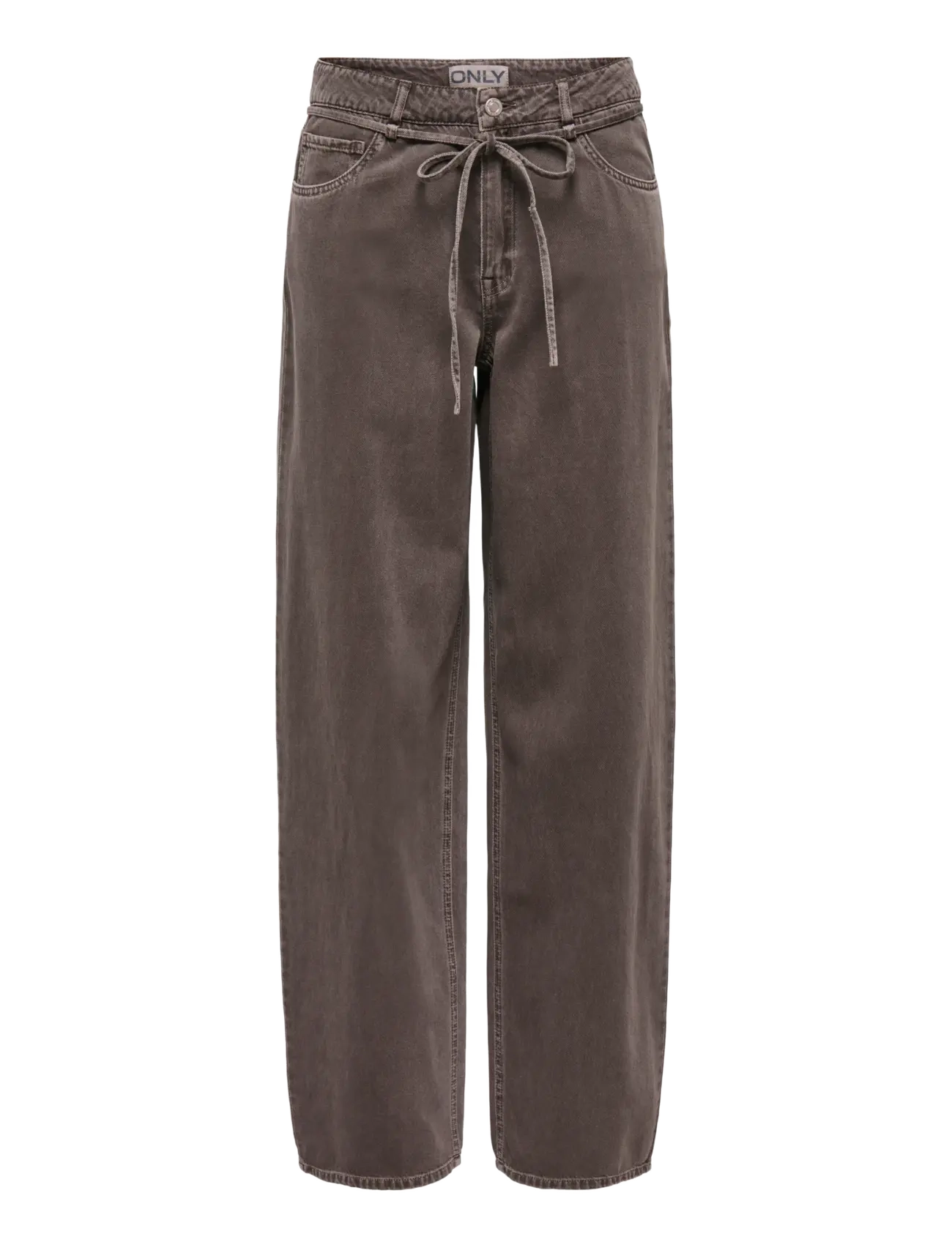 ONLY ONLGIANNA-SILLA MW ST BELT PANT PNT NOOS - Straight jeans - DELICIOSO / brown
