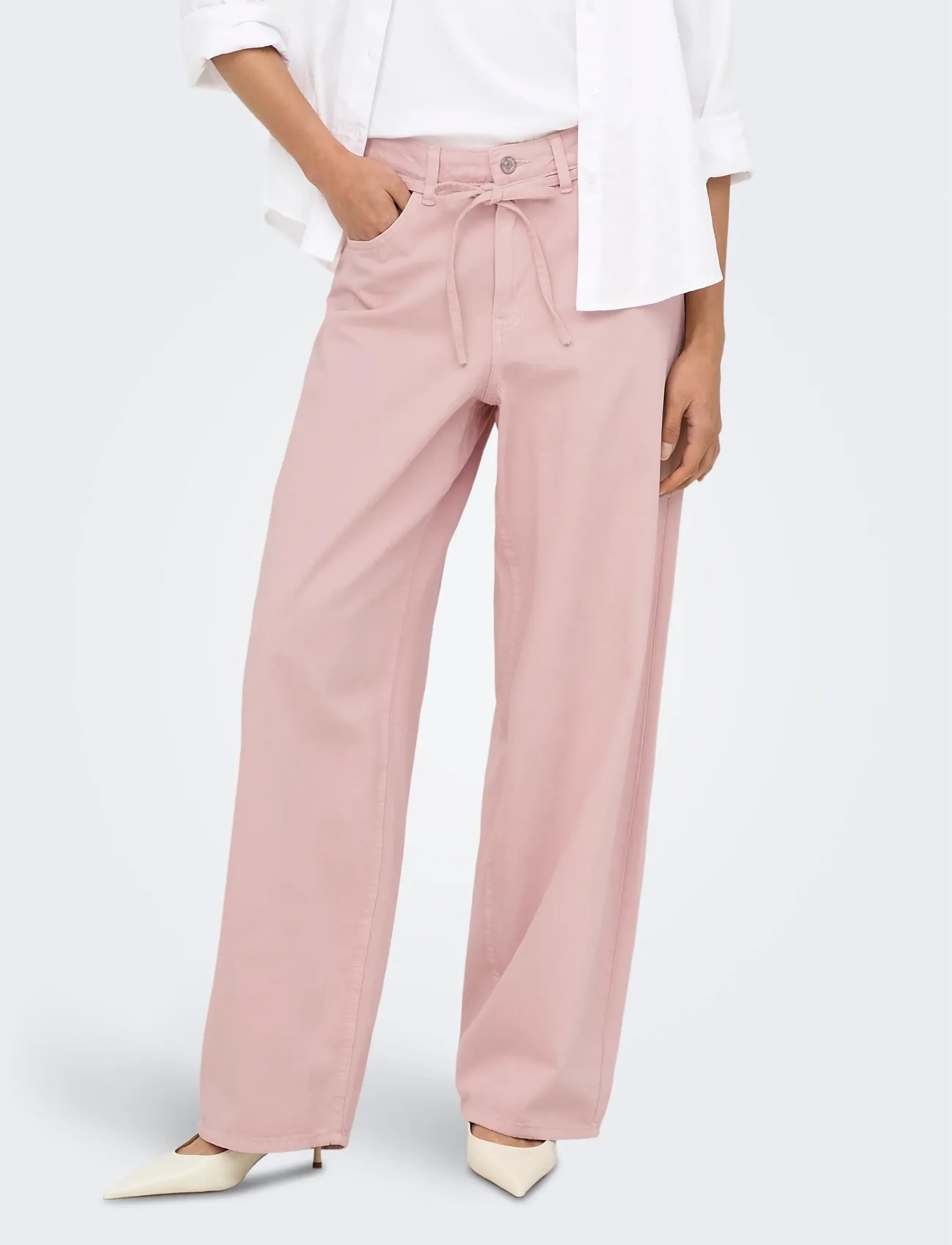 ONLY ONLGIANNA-SILLA MW ST BELT PANT PNT NOOS - Flash-päivät - ROSE SMOKE / pink/rose