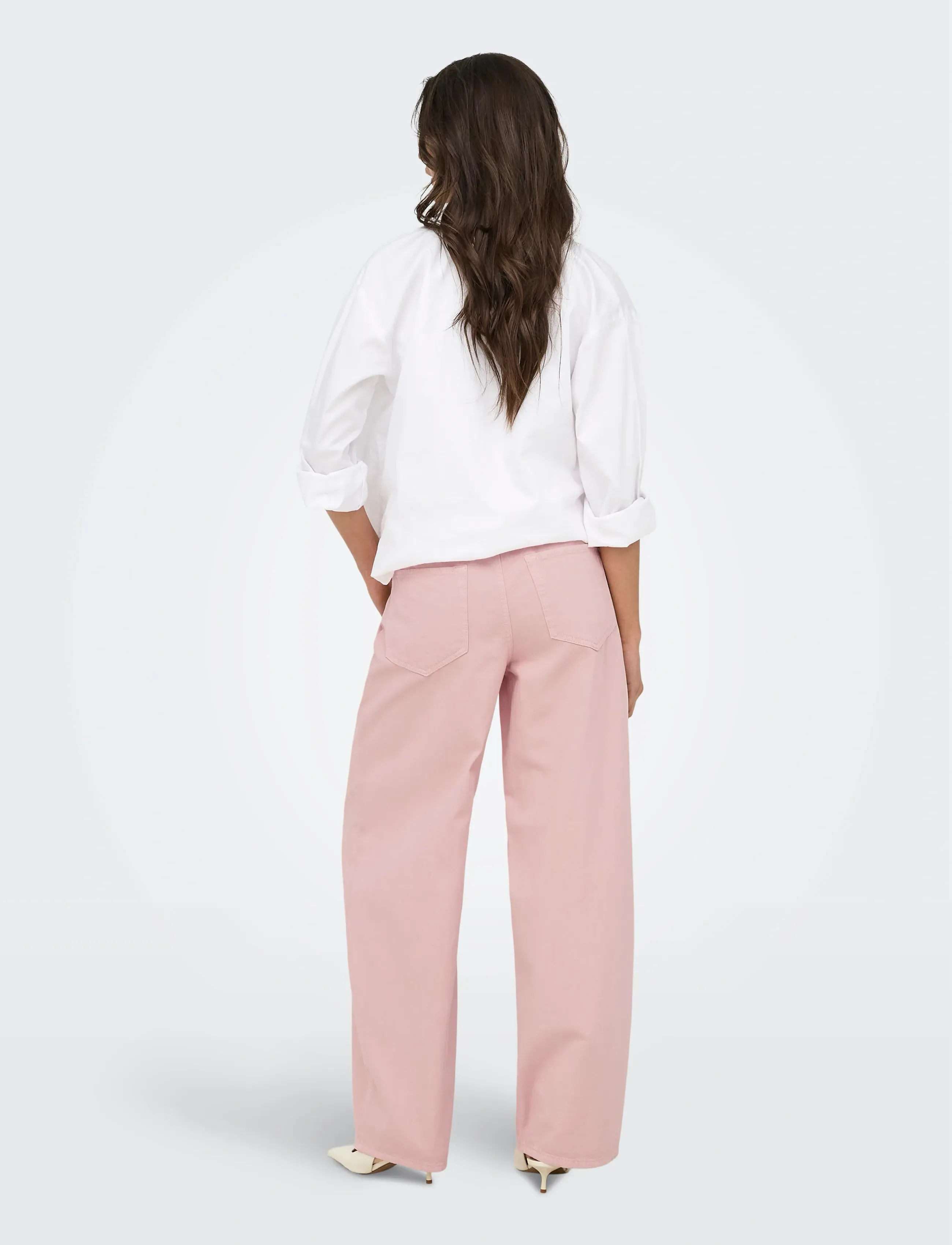 ONLY - ONLGIANNA-SILLA MW ST BELT PANT PNT NOOS - straight jeans - rose smoke - 3