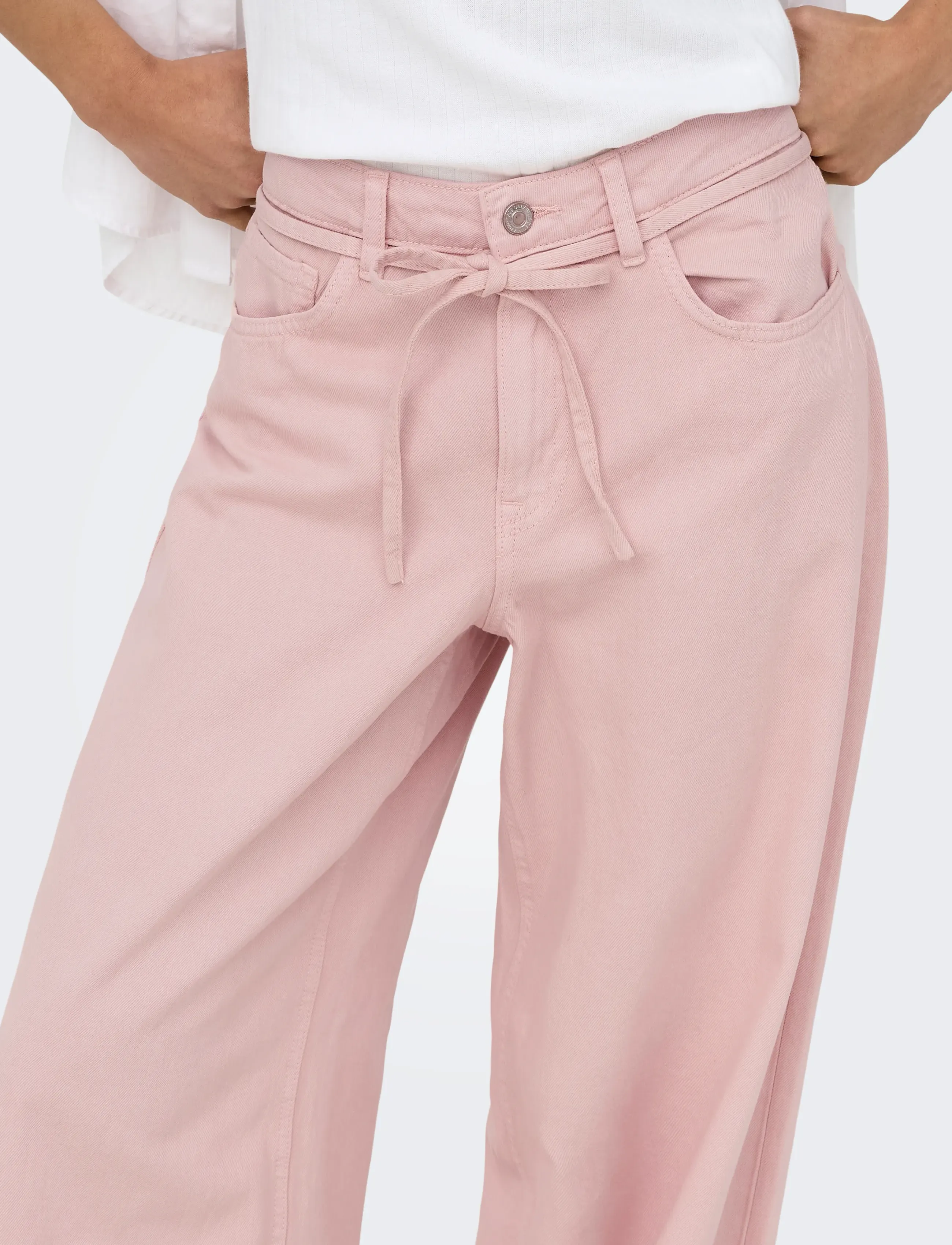 ONLY - ONLGIANNA-SILLA MW ST BELT PANT PNT NOOS - straight jeans - rose smoke - 5