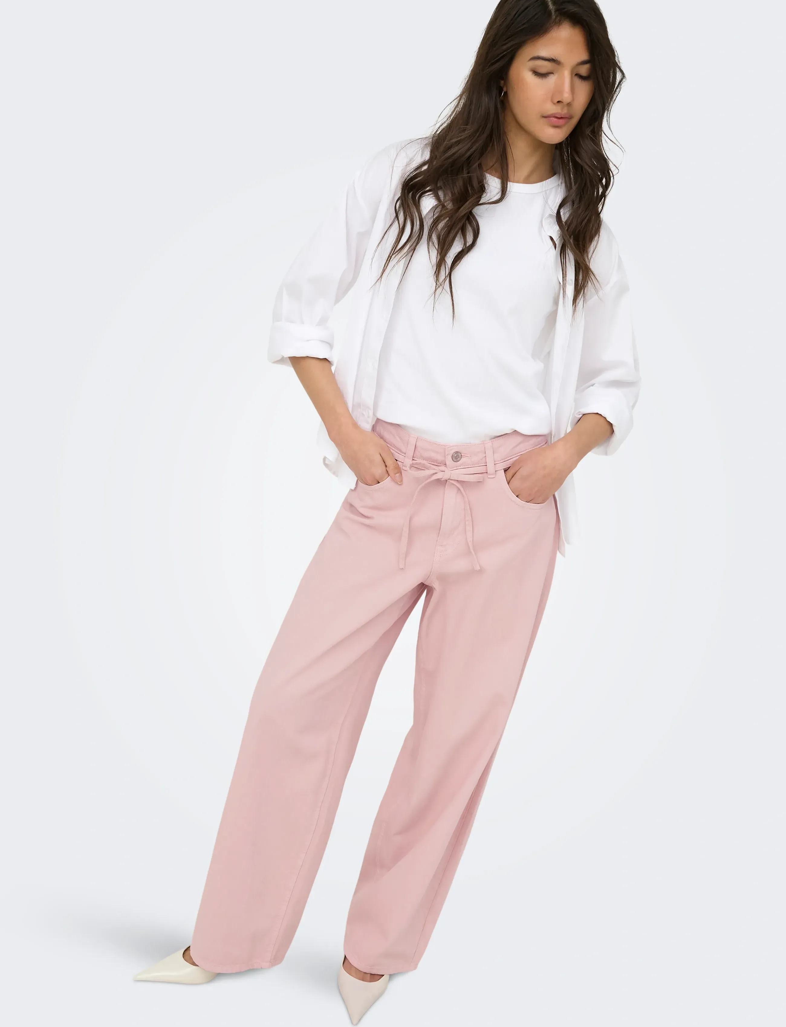 ONLY Onlgianna-Silla Mw St Belt Pant Pnt Noos raka jeans dam – bild 6